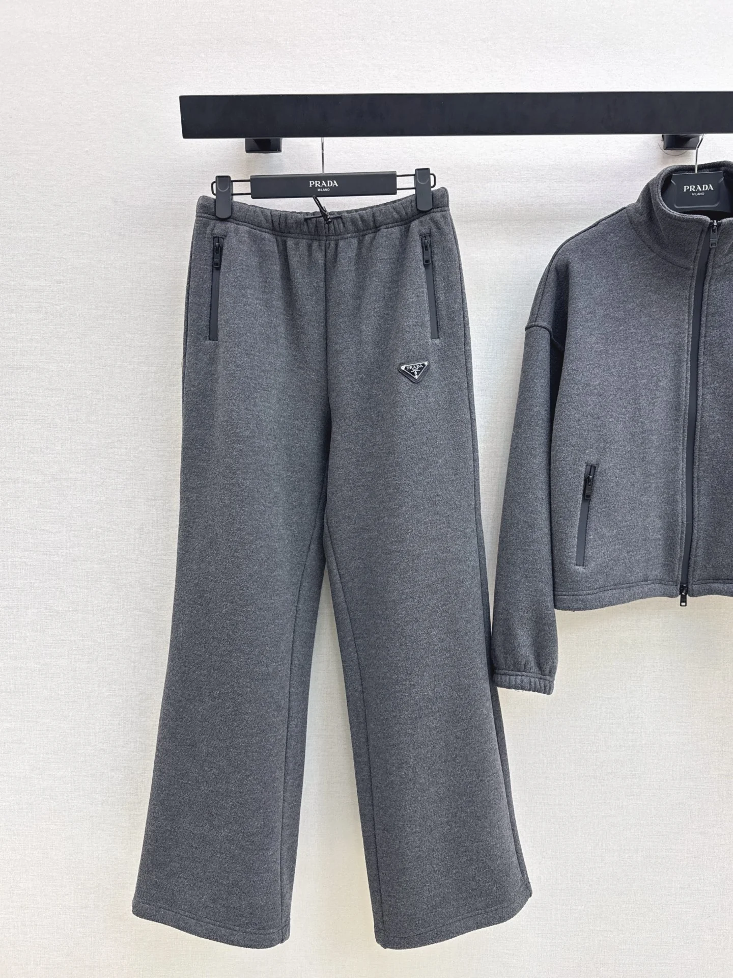 Prad 26ss lined jacket pants outfit sets