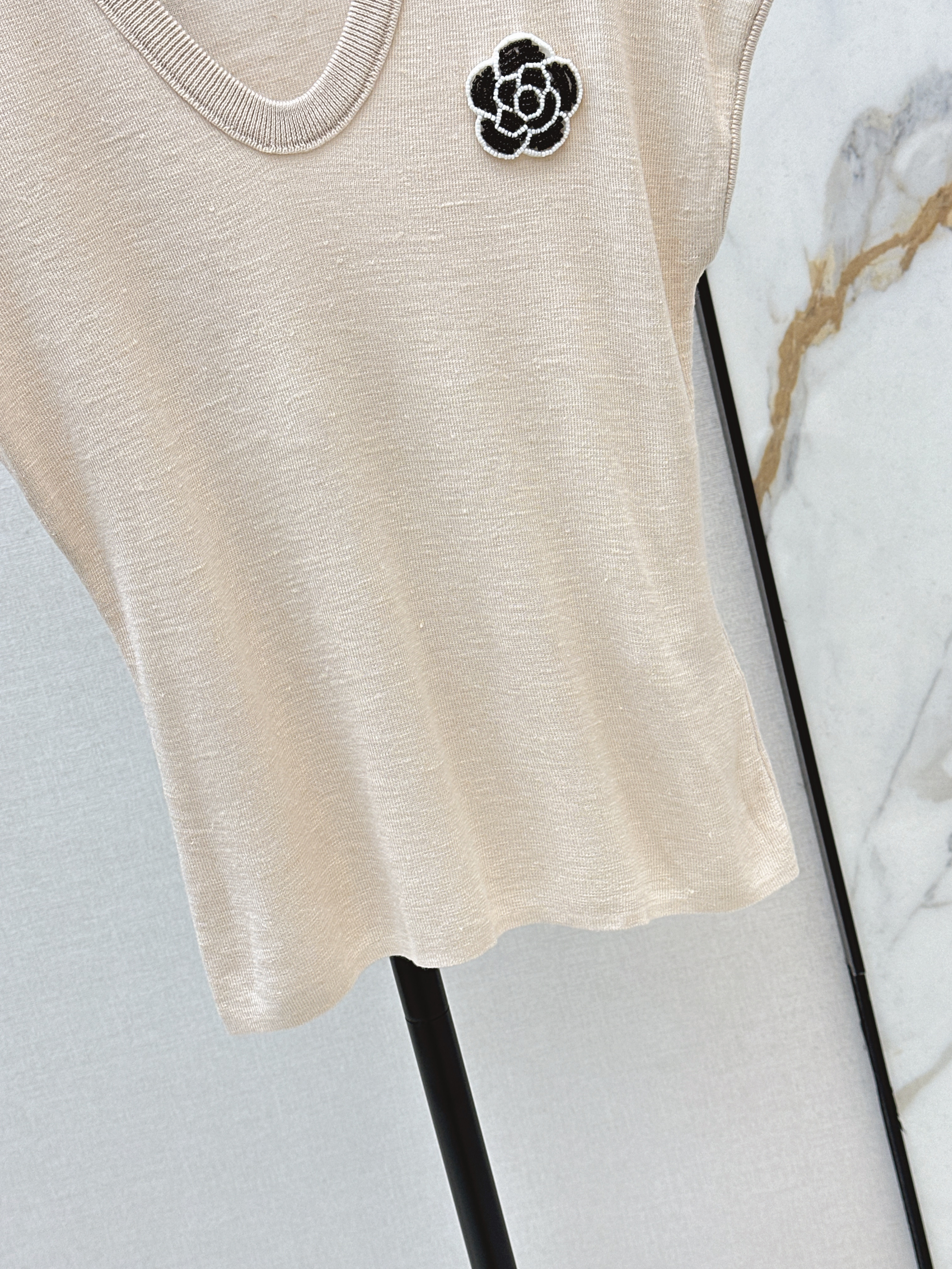 Chan 26ss 3d flower t-shirt