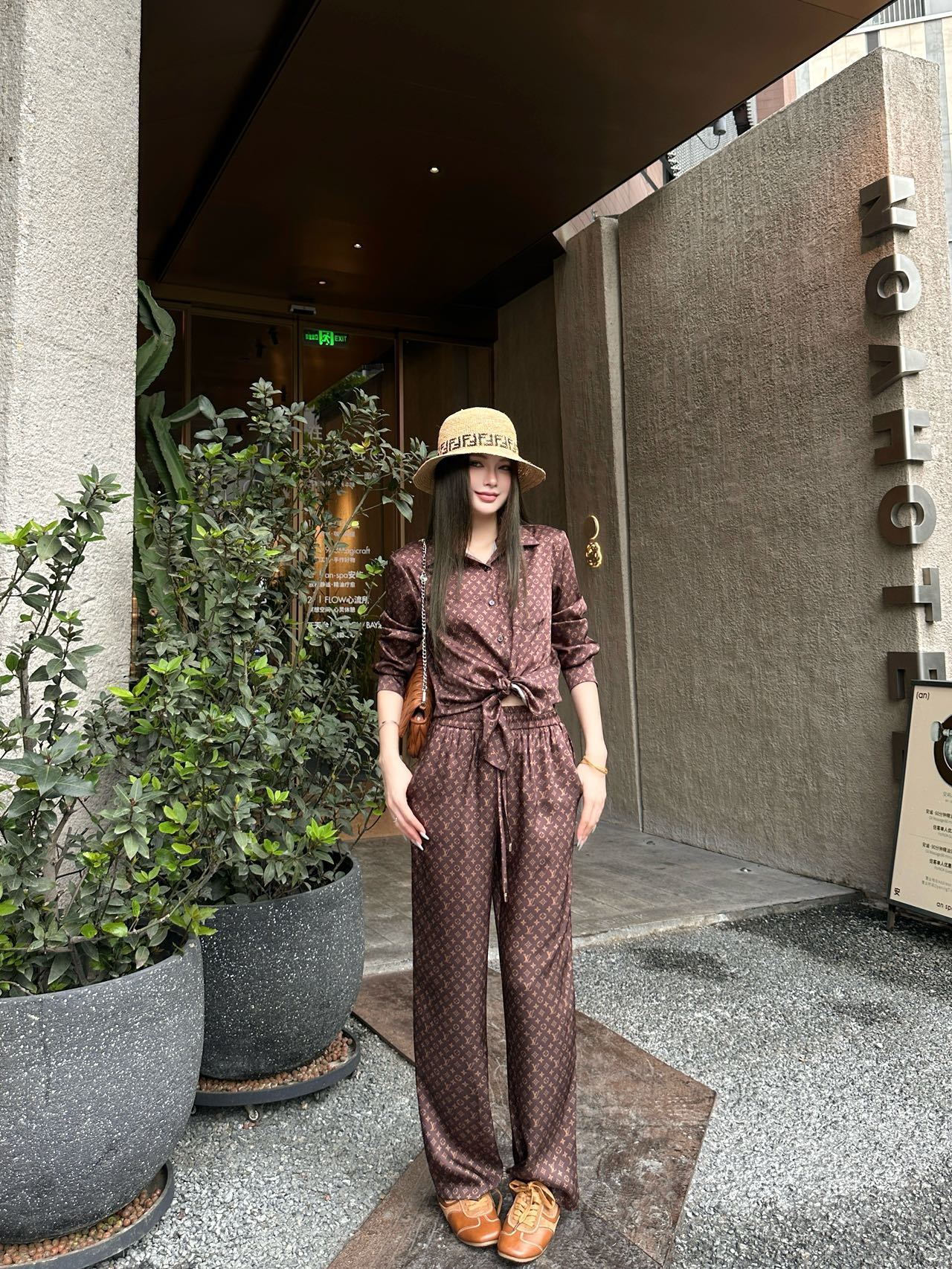 Loui 26ss print shirt pants  set