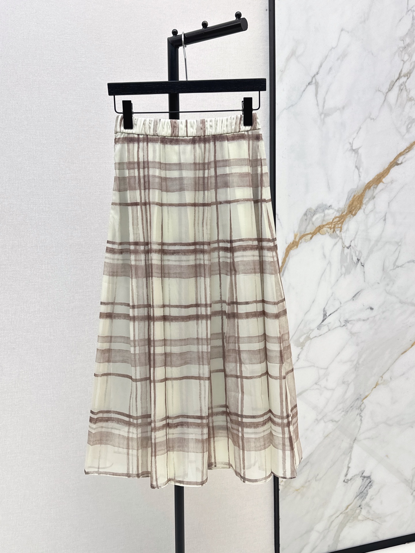 Brun 26ss check skirt
