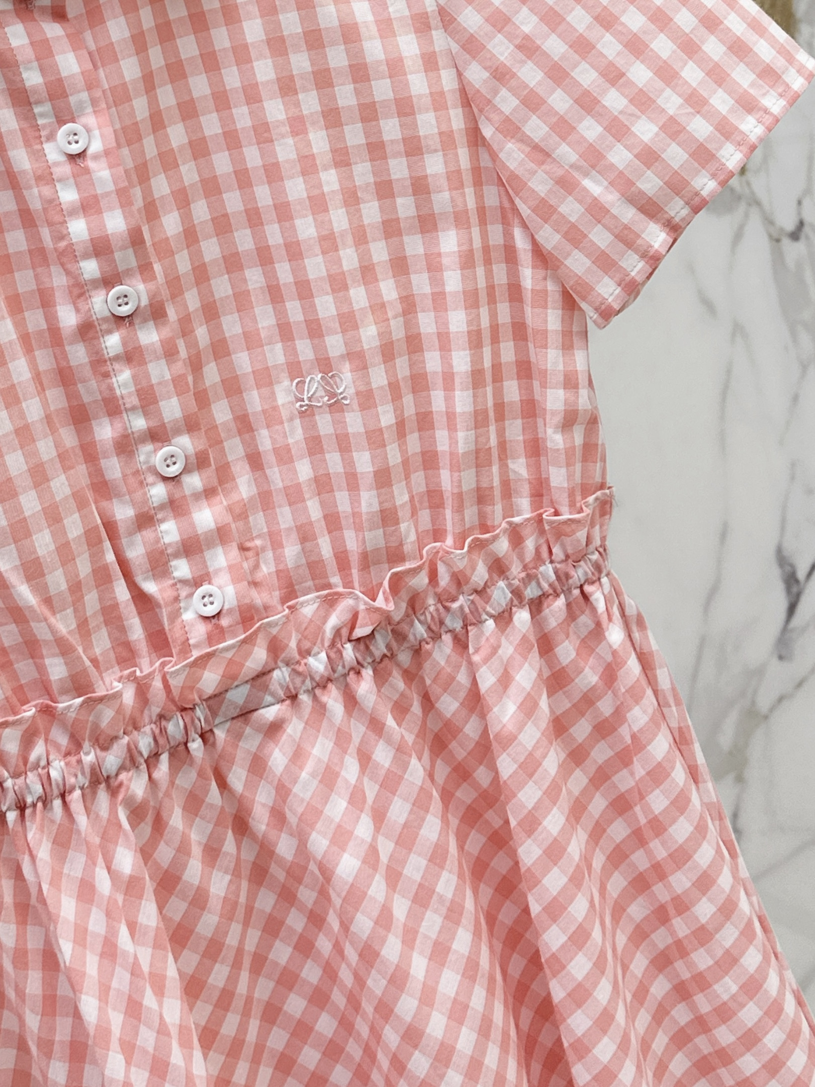 Loe 26ss check shirt dress