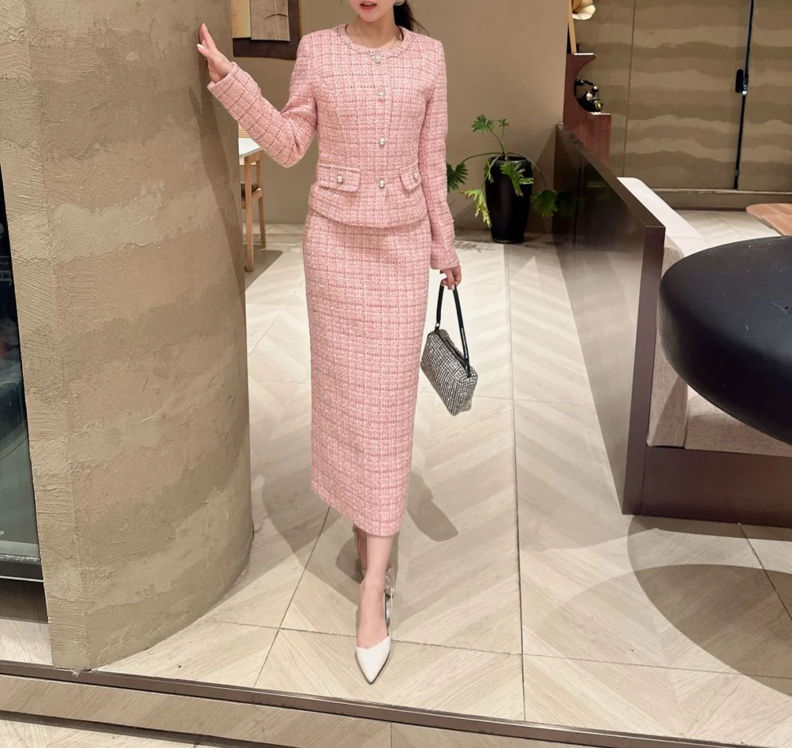 Chan 25fw woven tweed suit