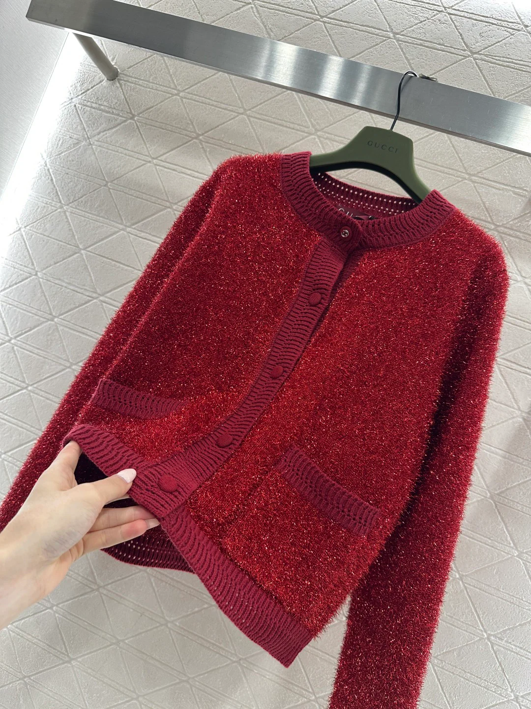 Gucc 26ss bling knit cardigan