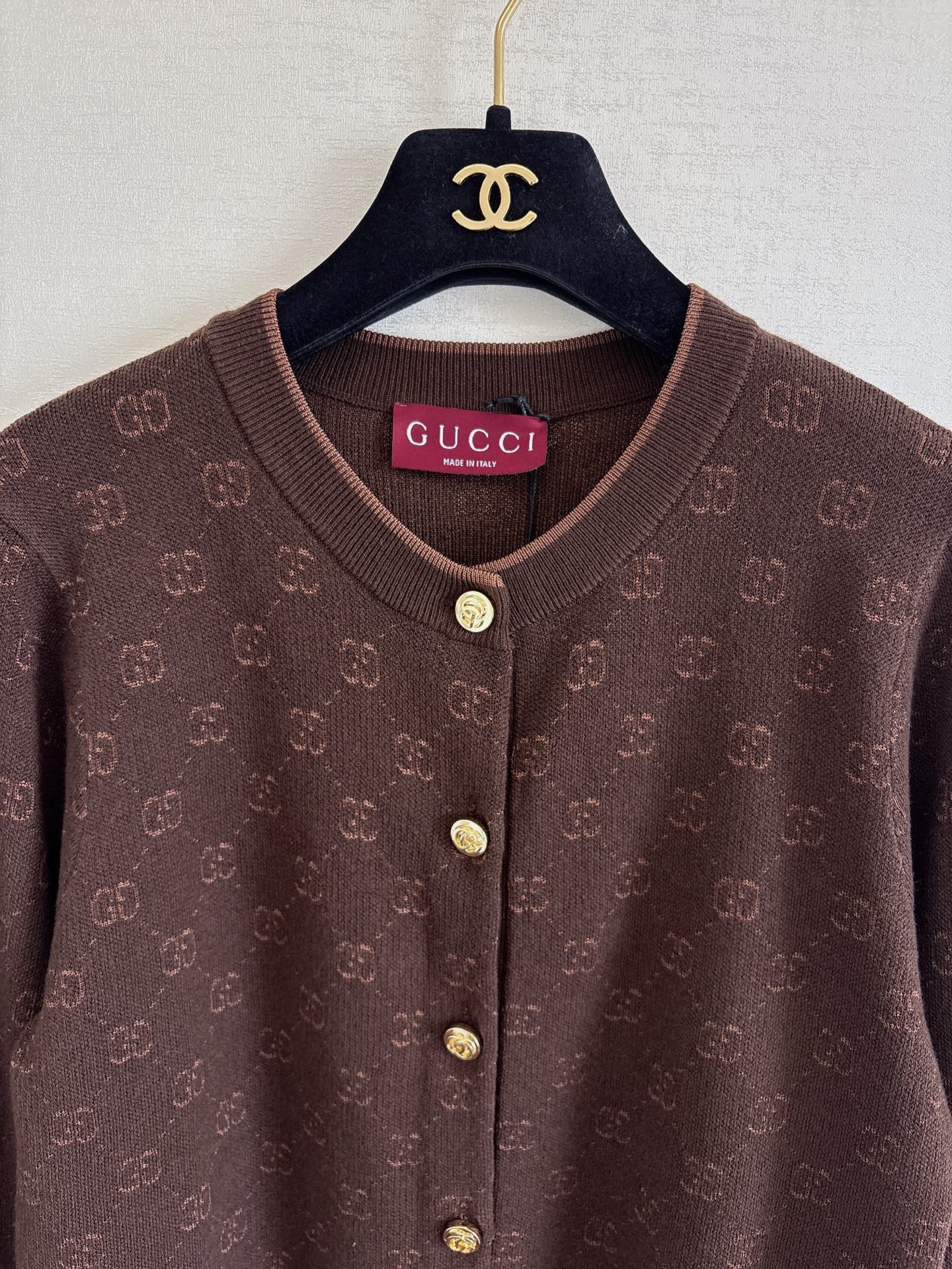 Guc 25fw jacquard cardigan