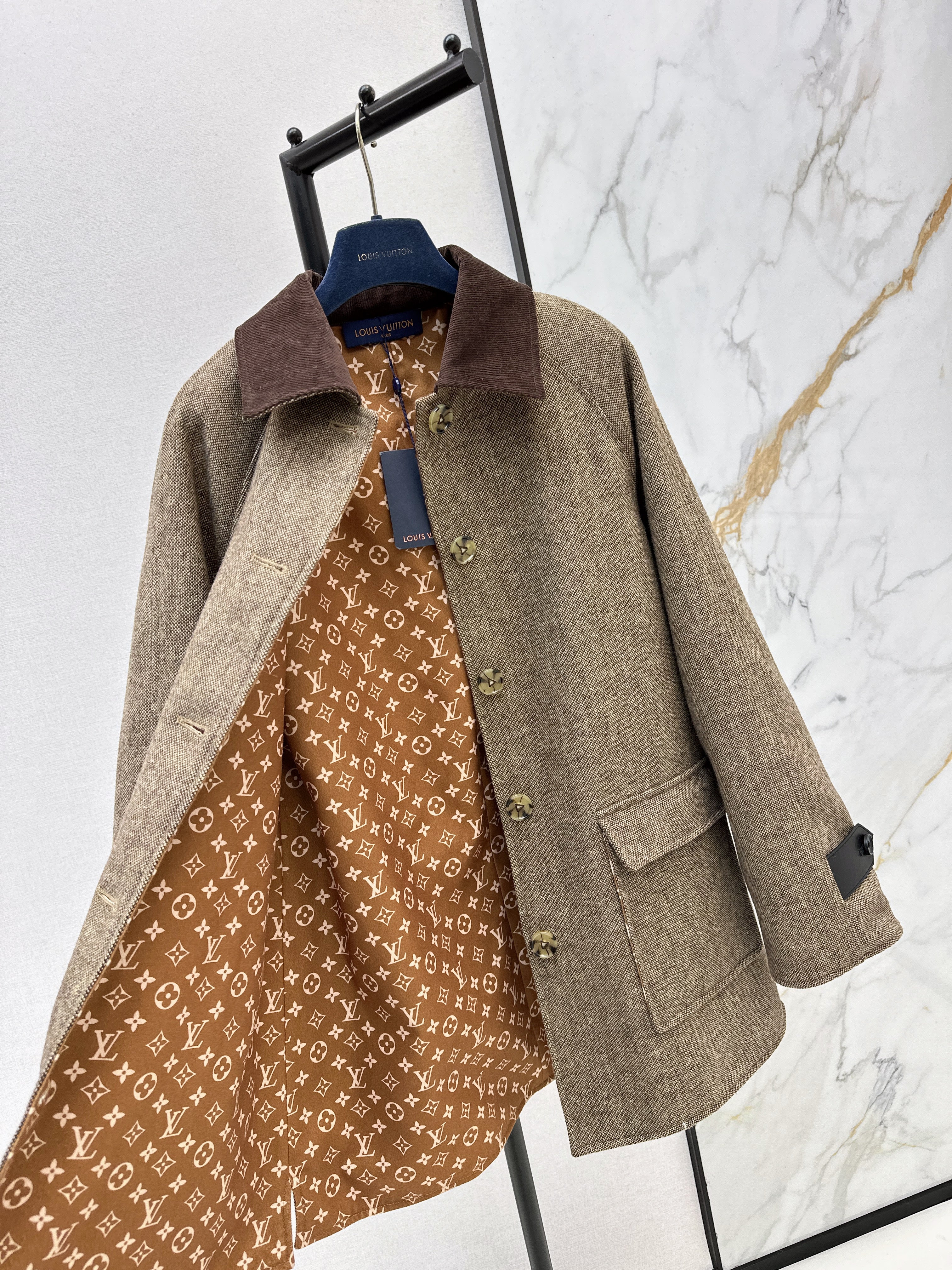 Louis 26ss trun down collar overcoats