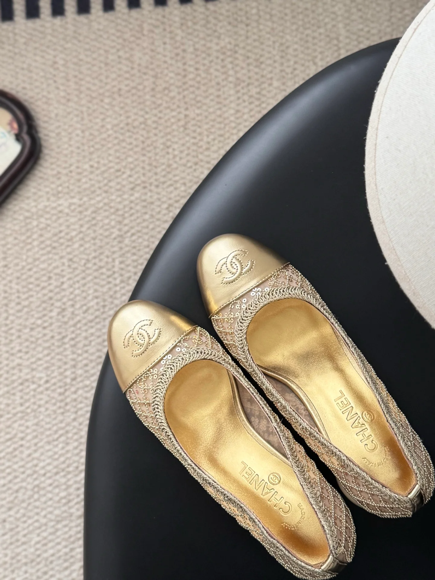 Chan 26ss pearl mary jane chunky heel