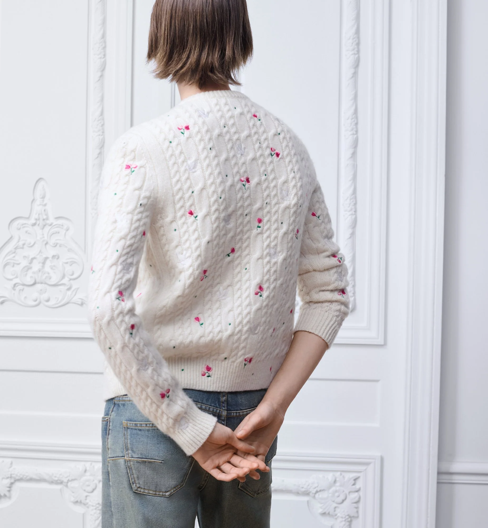 CD 26ss embroidery knitted cardigan