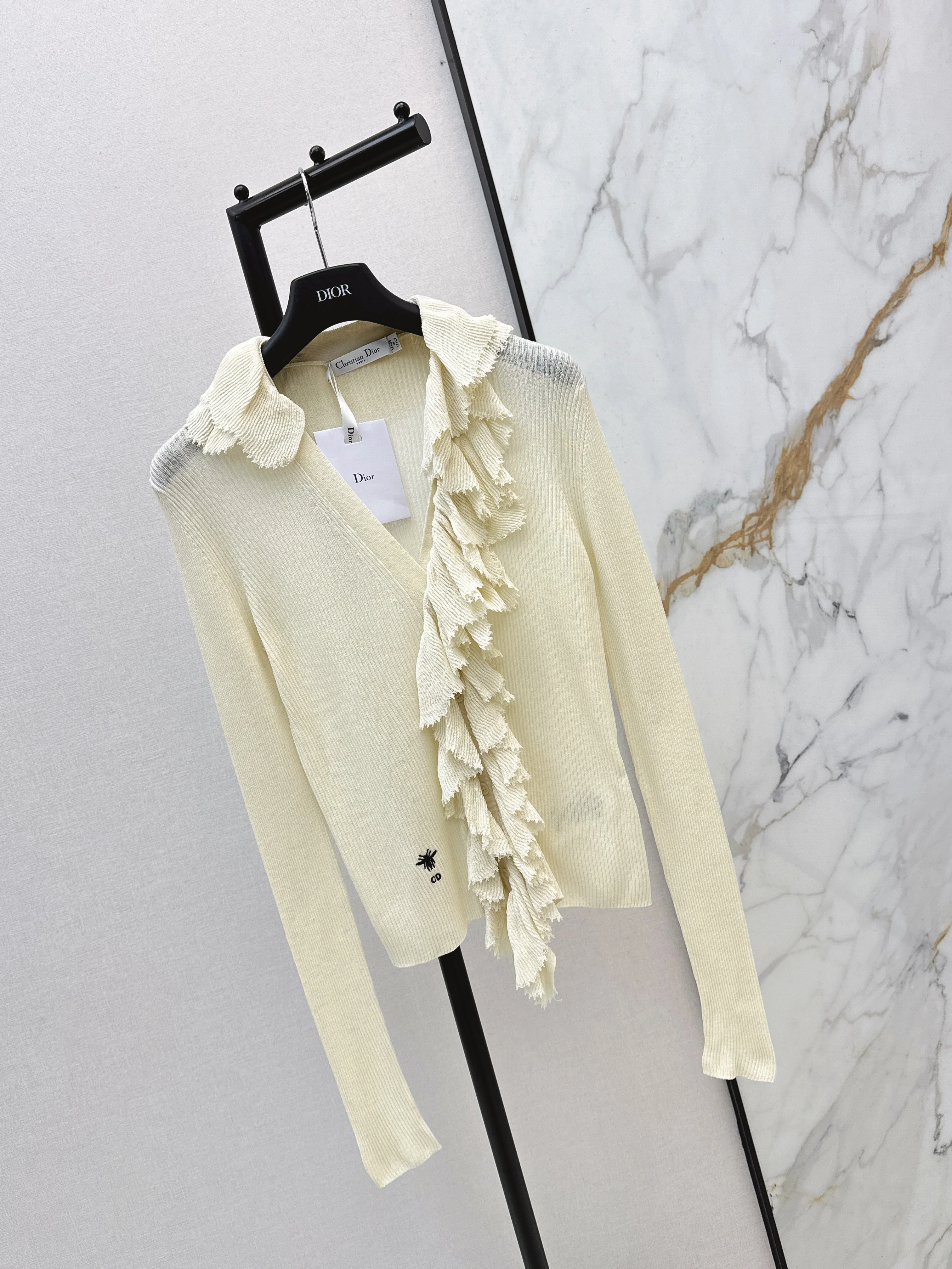 CD 26ss detachable lace collar cardigan
