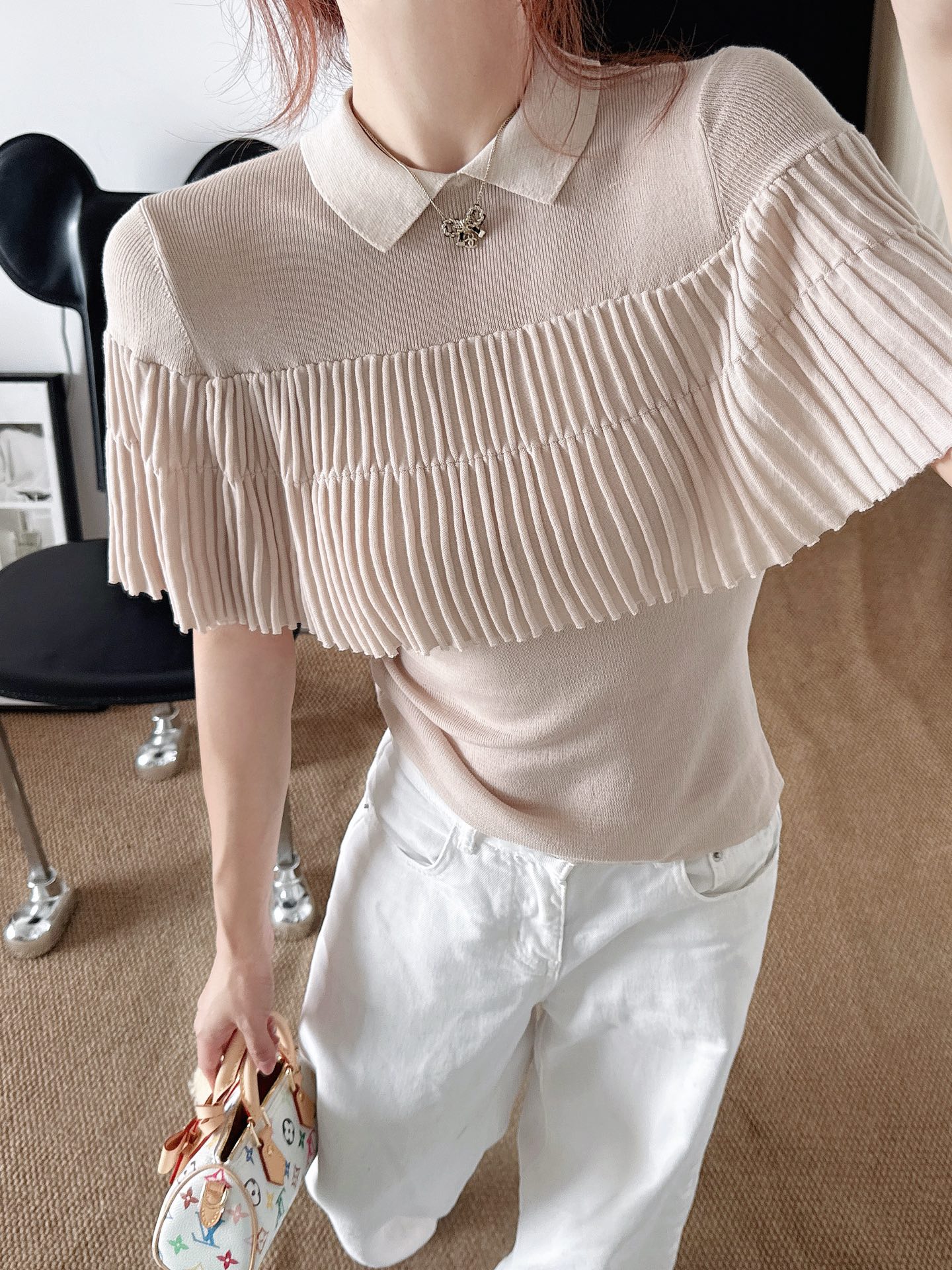Miu 26ss cape knitswear