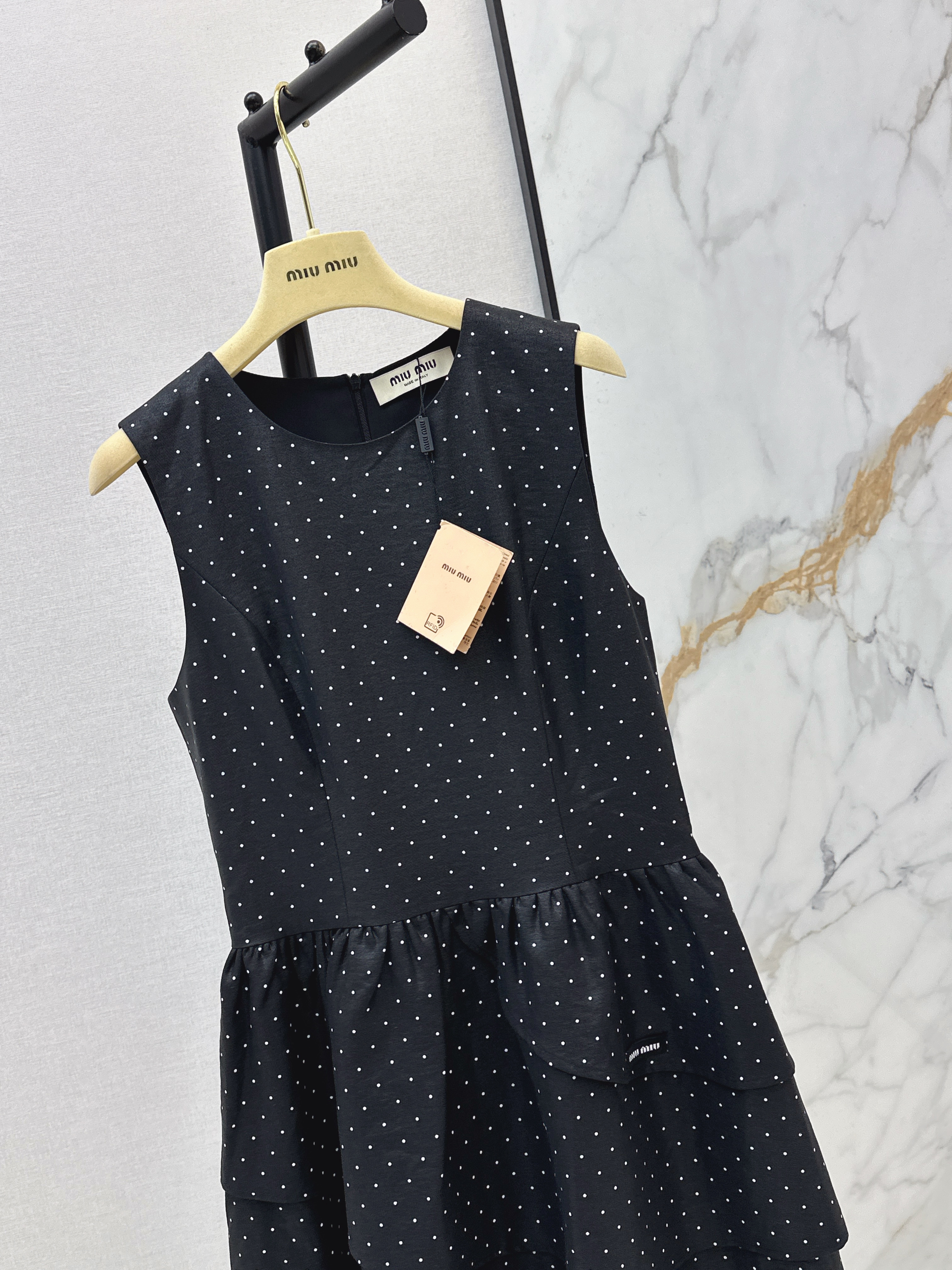 Miu 26ss polka dots dress