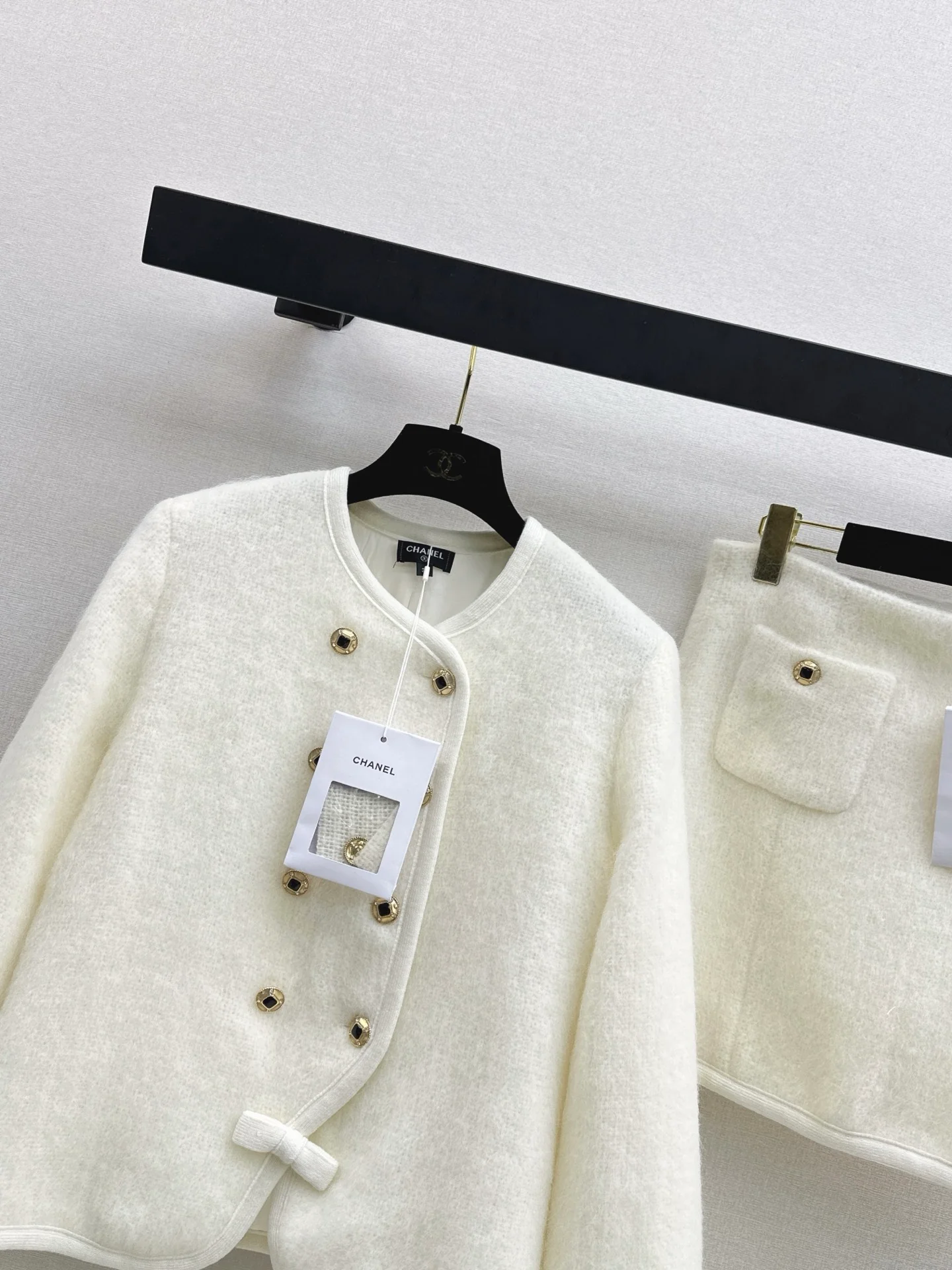 Chan 26ss woolen jacket skirts outfit sets