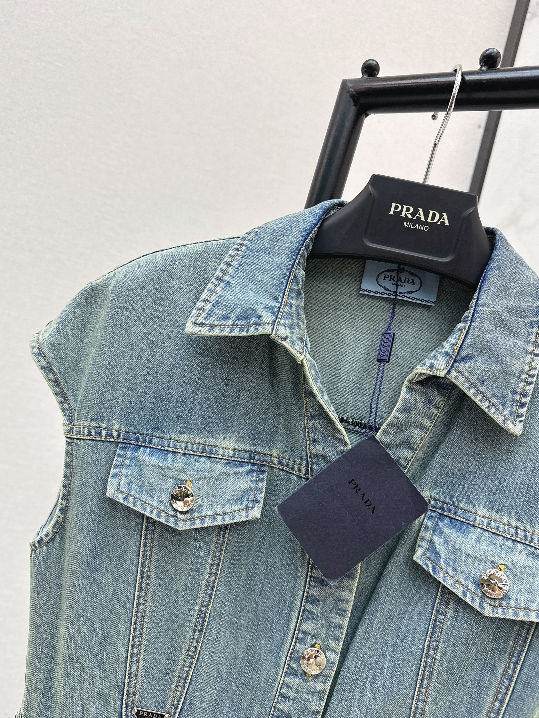 Pra 26ss denim sleeveless dress