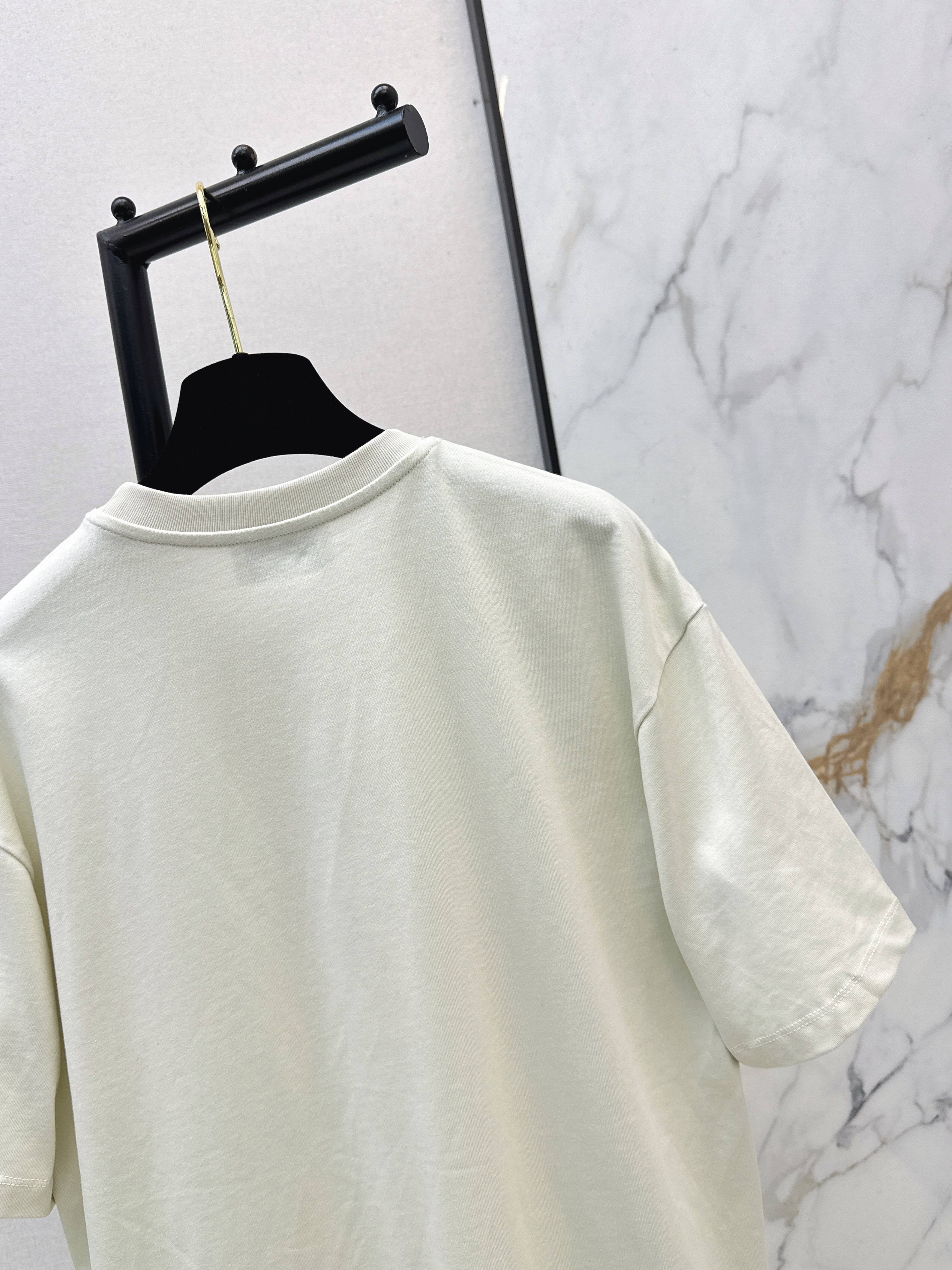 Chan 26ss flower rhinestone t-shirts