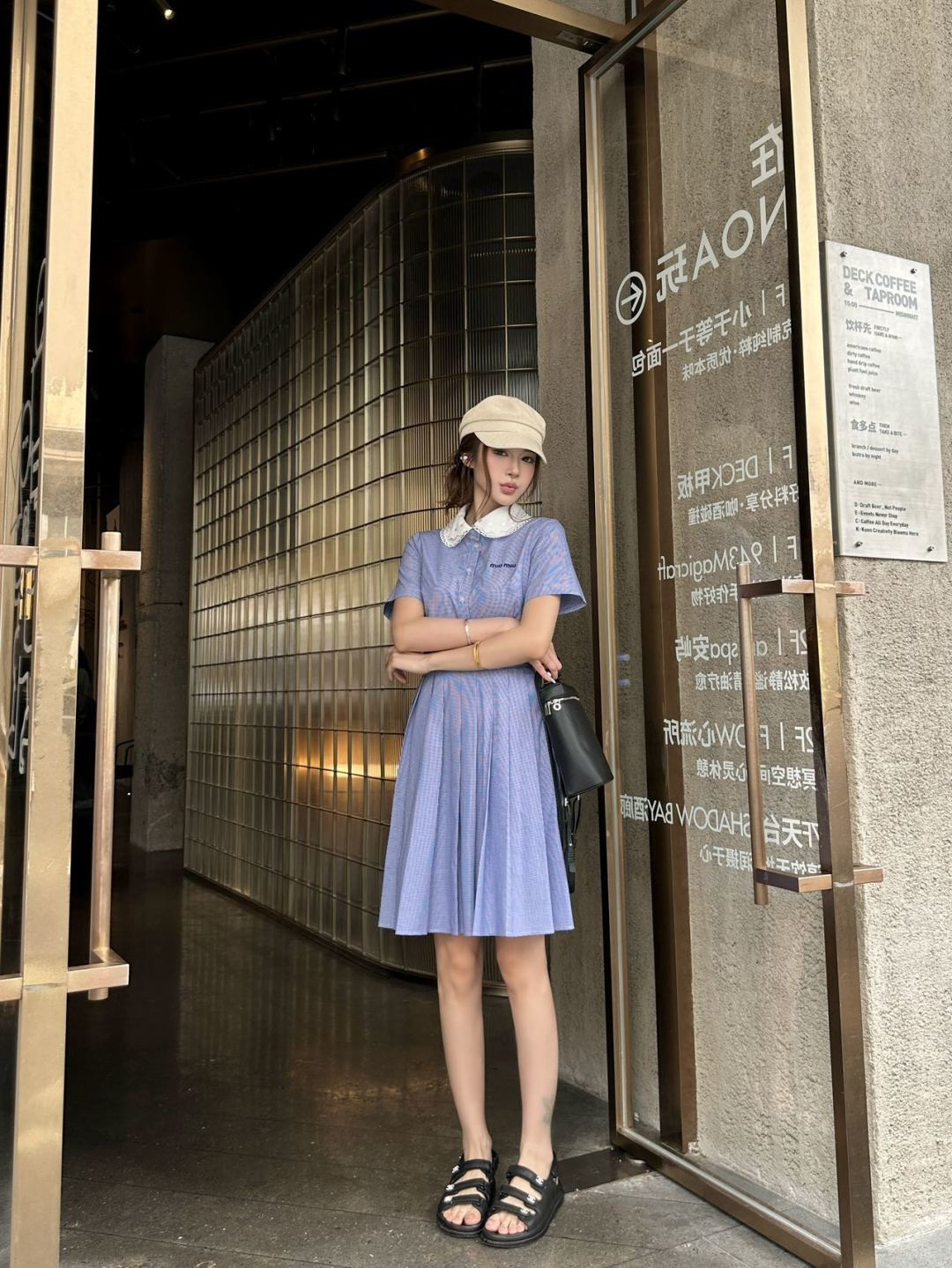 Miu 26ss peter pan collar dress
