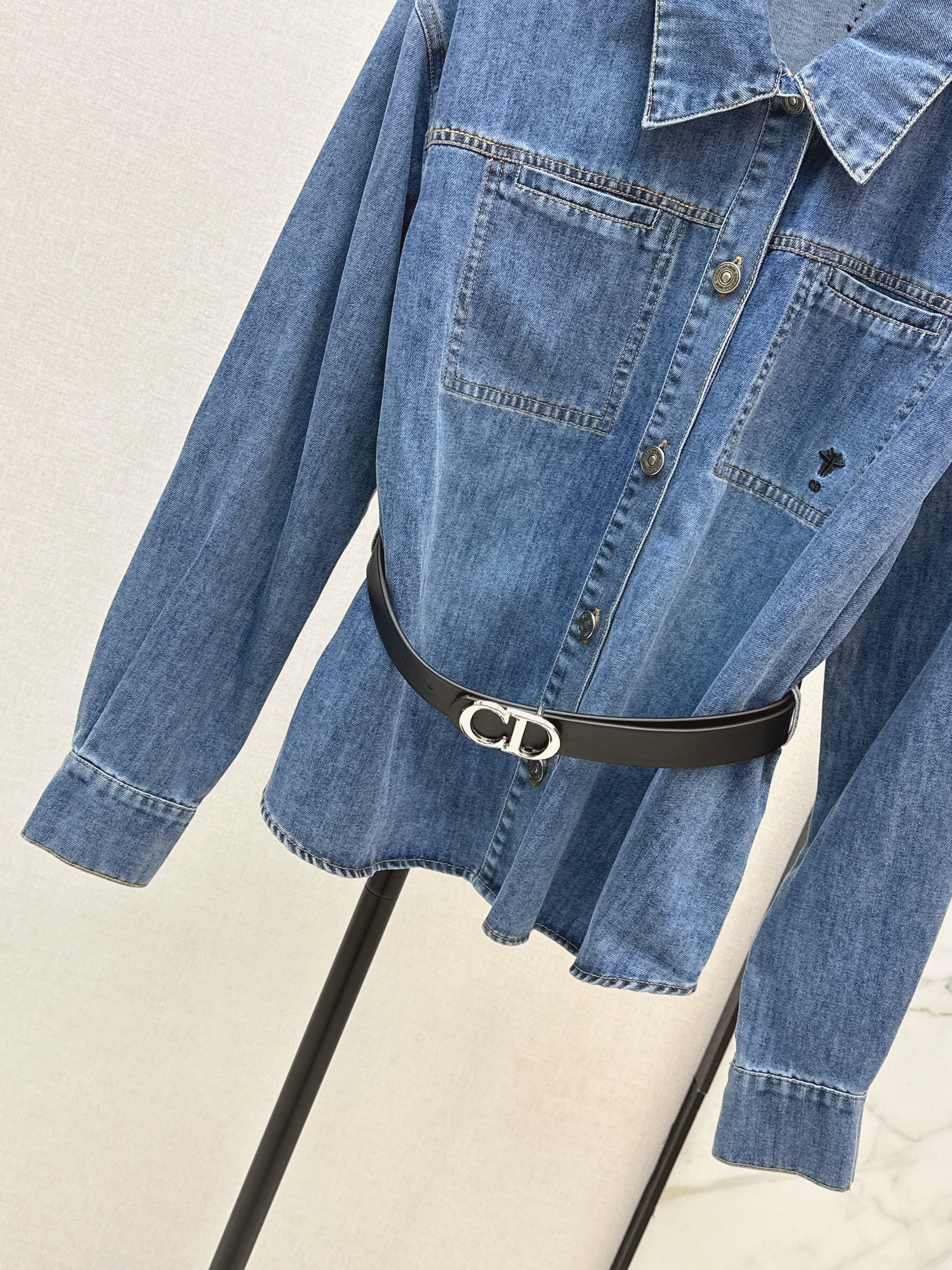 CD 26ss belted denim shirt