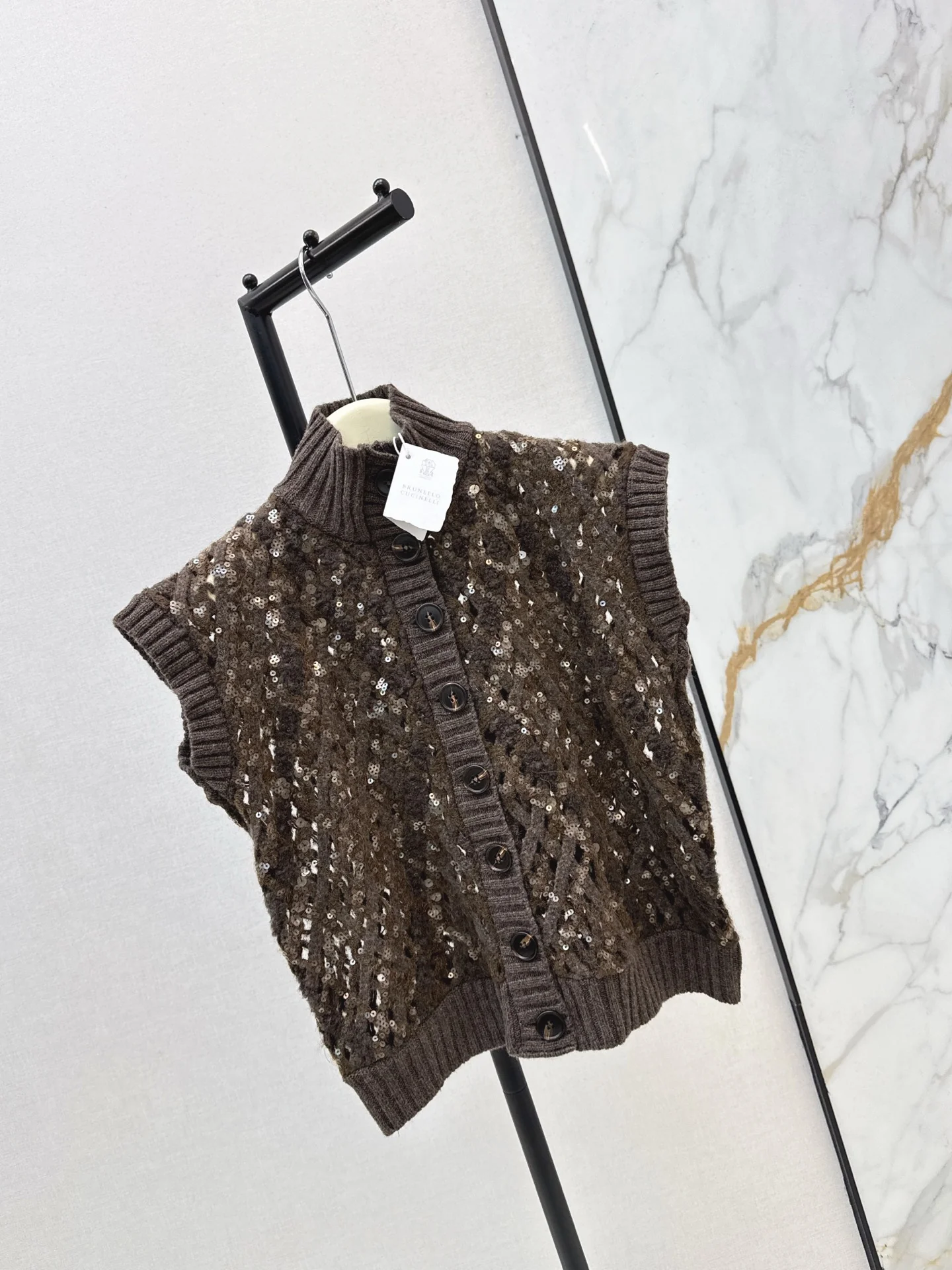 Brun 25fw sequins vest jacket