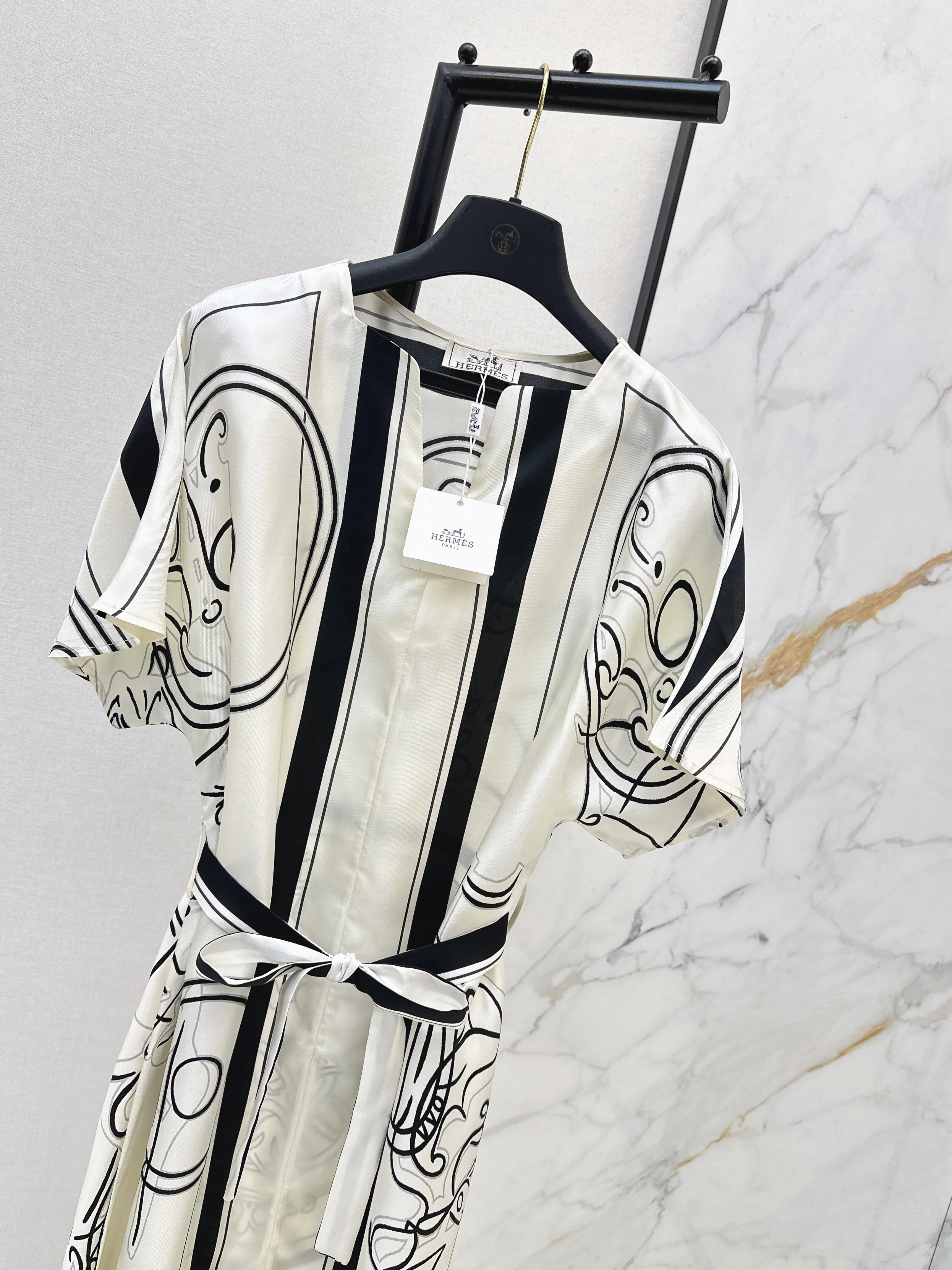 Herm 26ss print silk dress