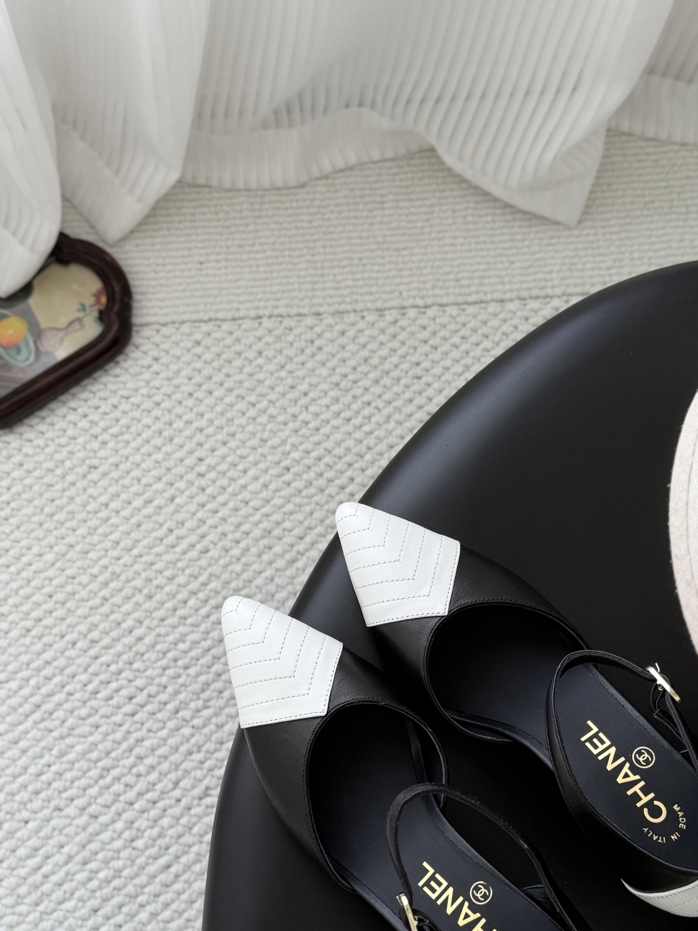 Chan 26P kitten heel sandals