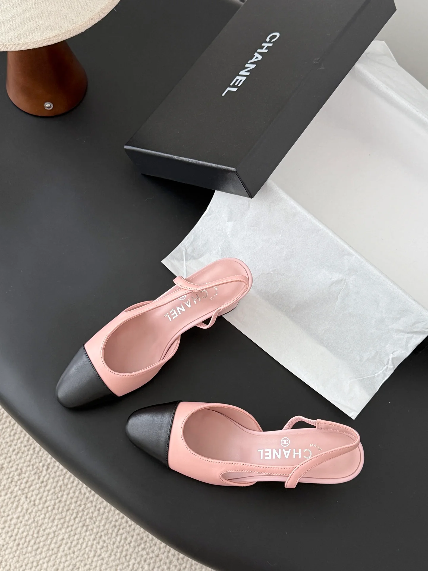 Chan 25fw slingback chunky heels