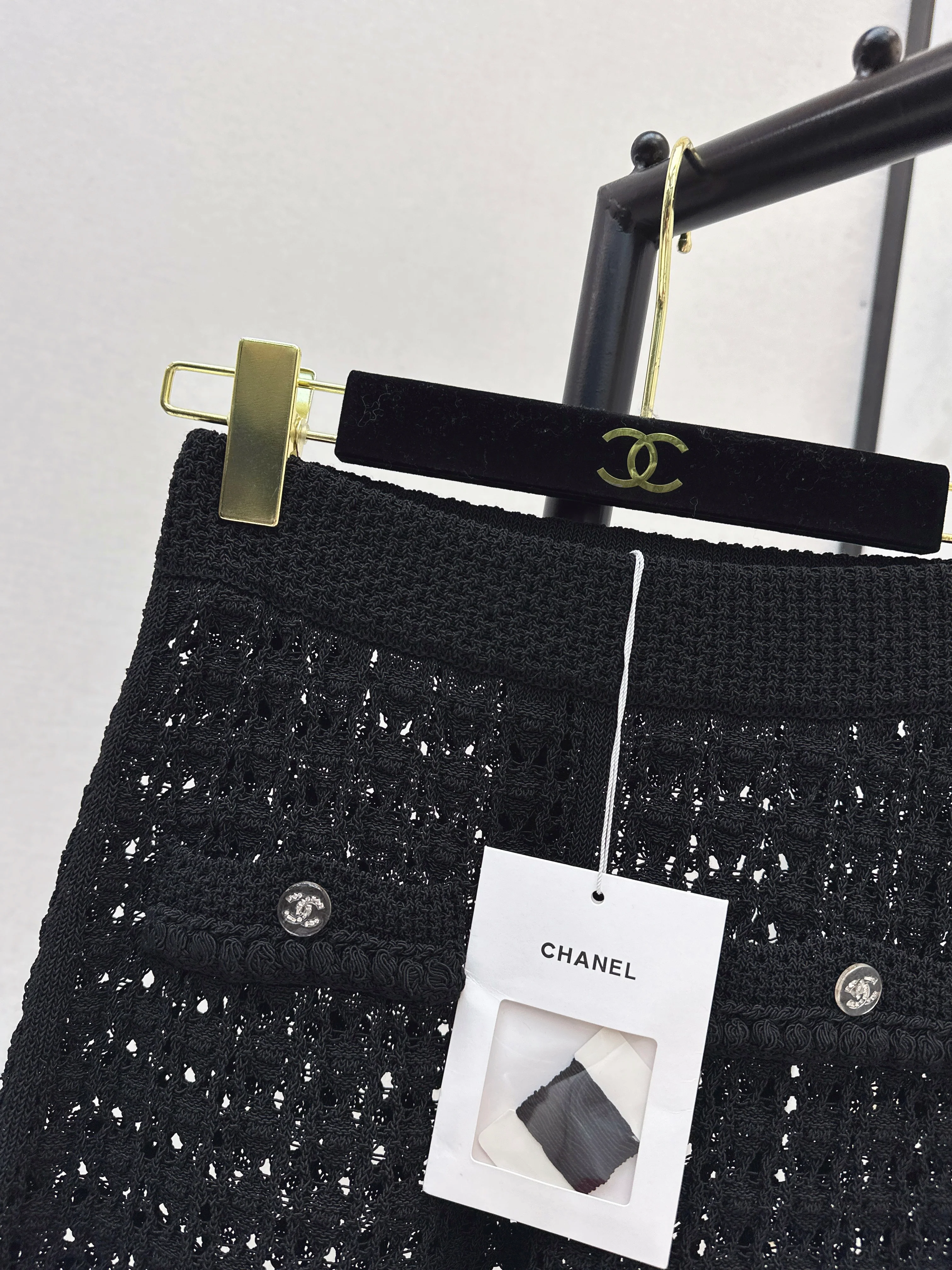 Chan 26ss hollow knit pants