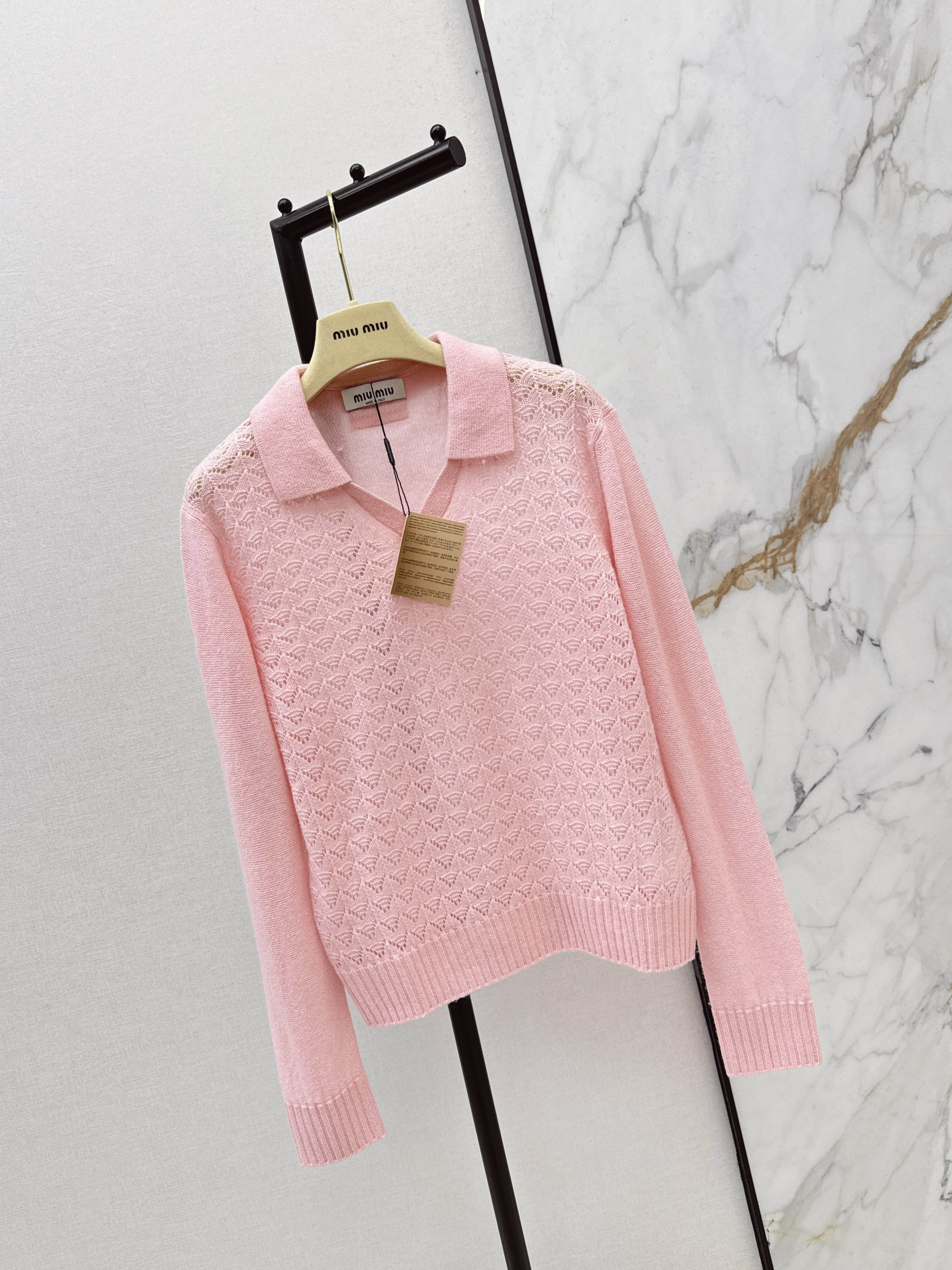 Miu 26ss hollow knitwear
