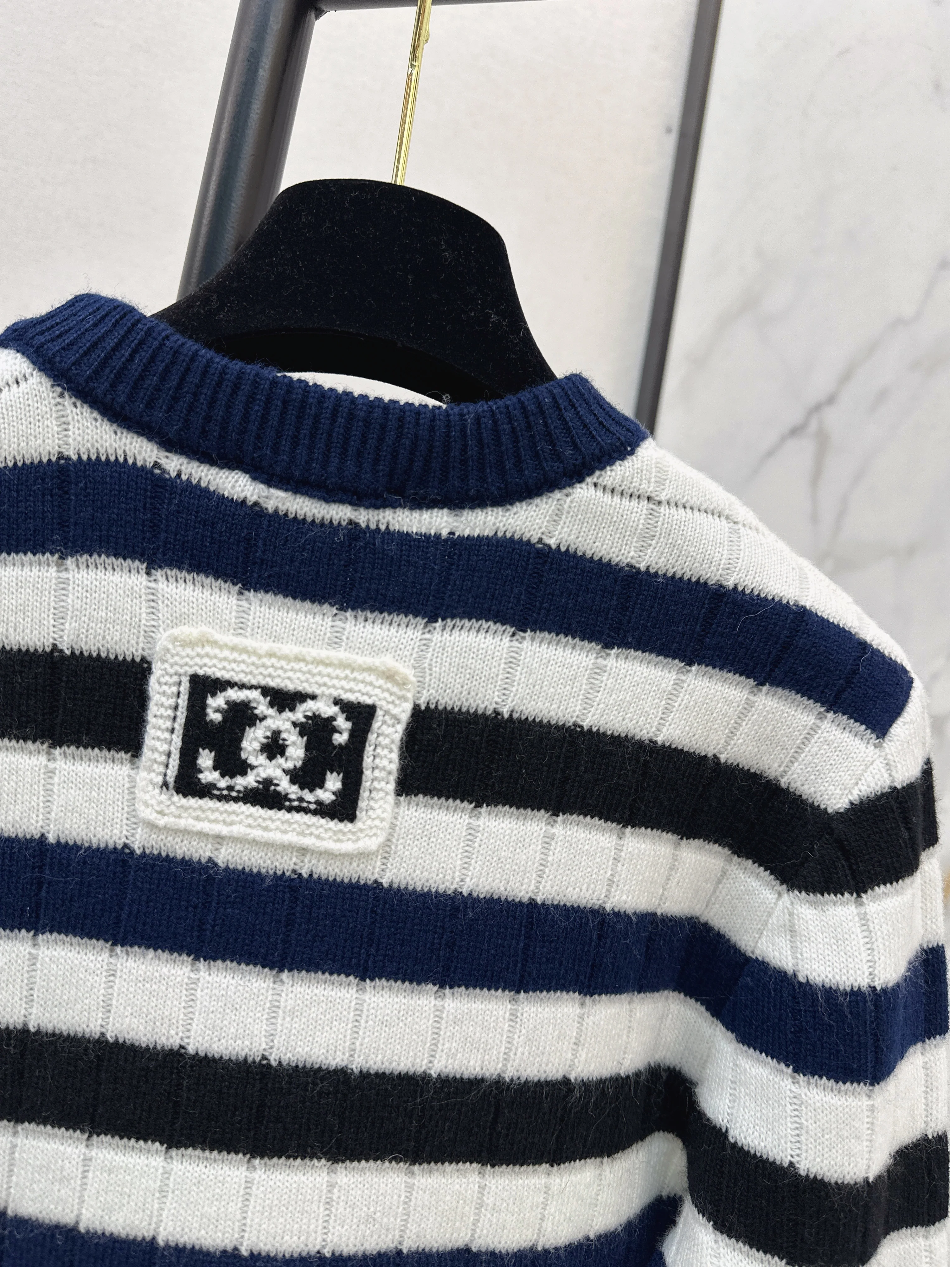 Chan 26ss stripe knitted cardigan