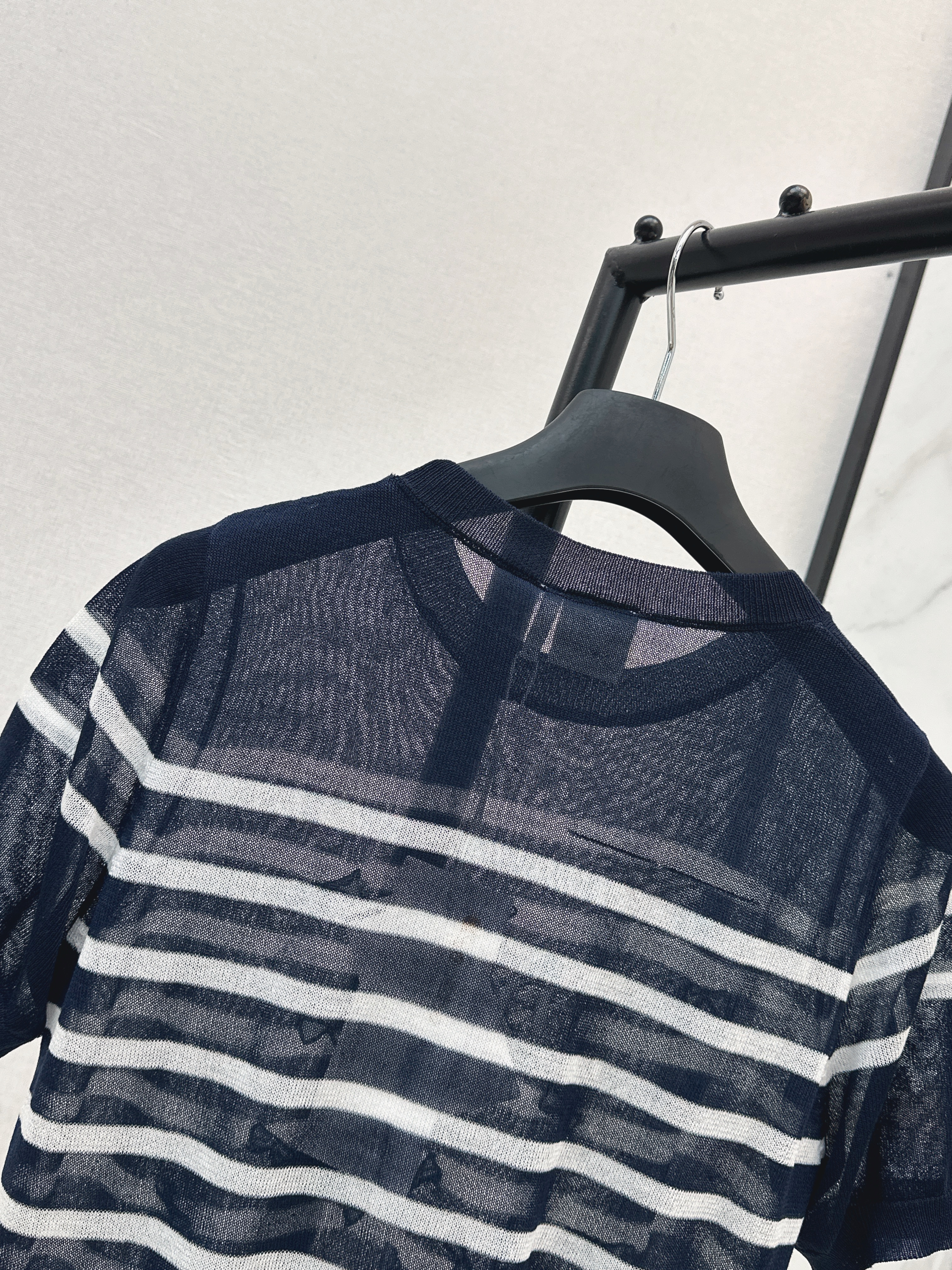 CD 26ss bow embroidery stripe top