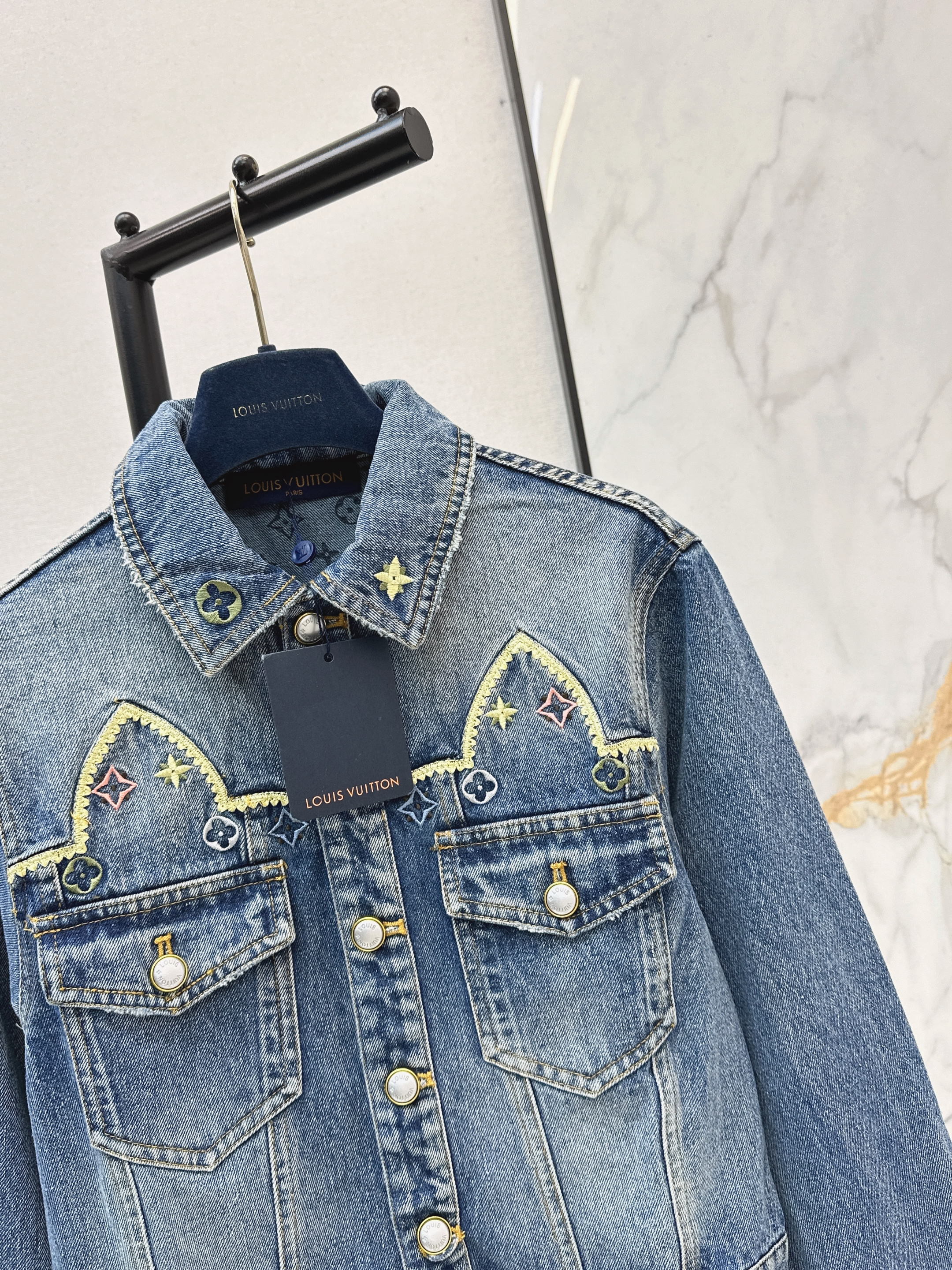 Loui 26ss embroidery denim dress