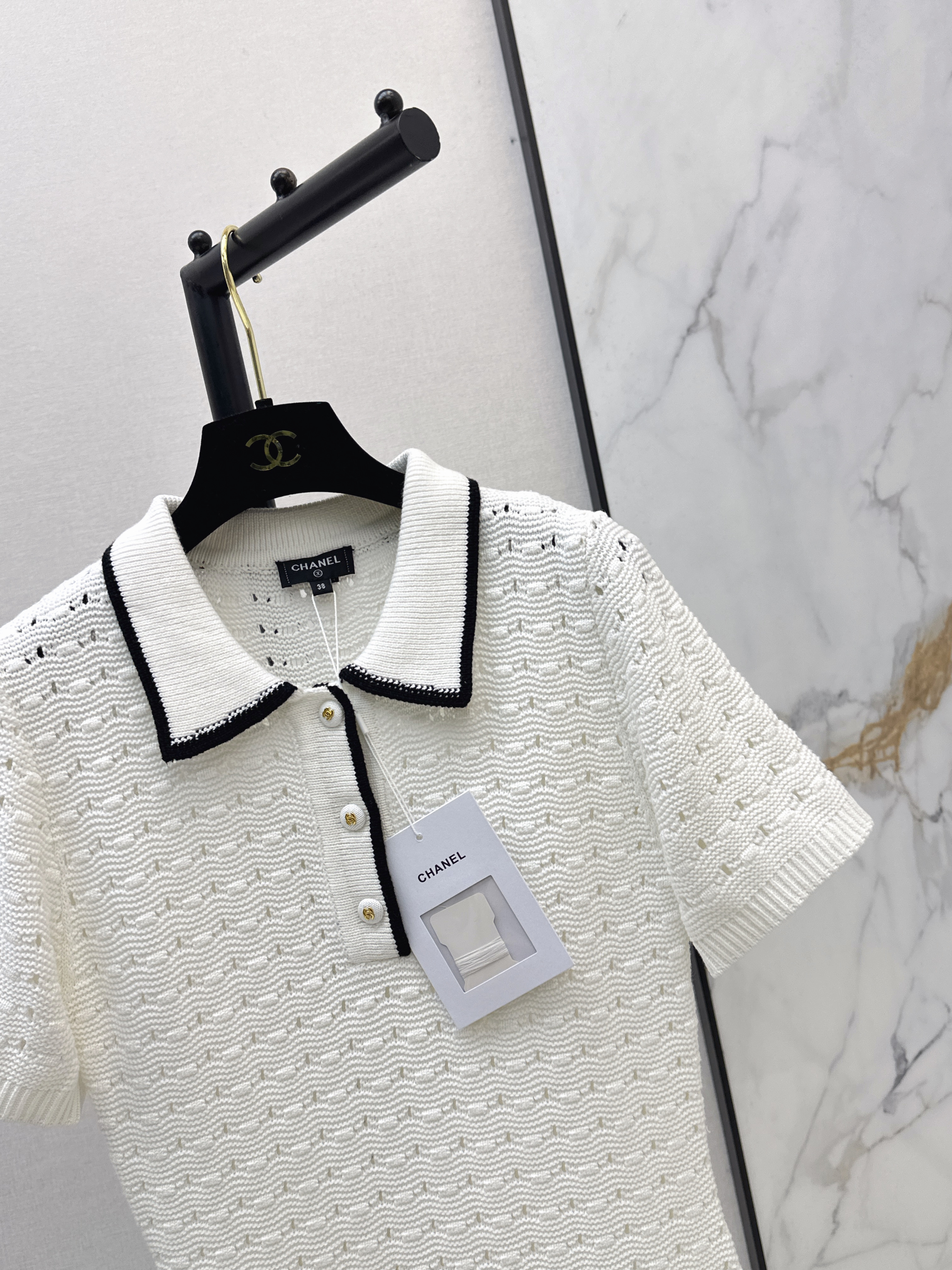 Chan 26ss hollow knit dress