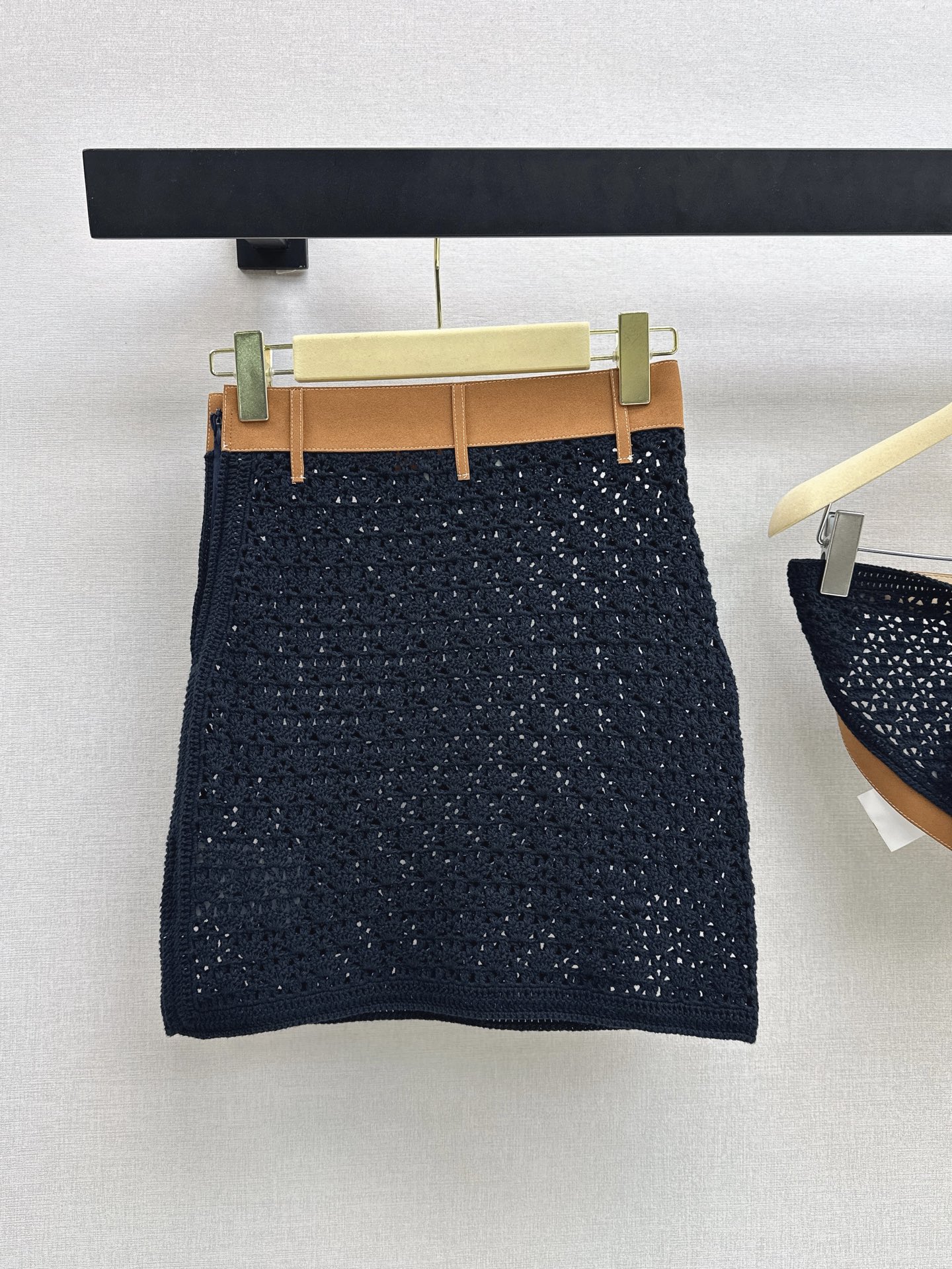Miu 26ss knit tube top mini skirt set