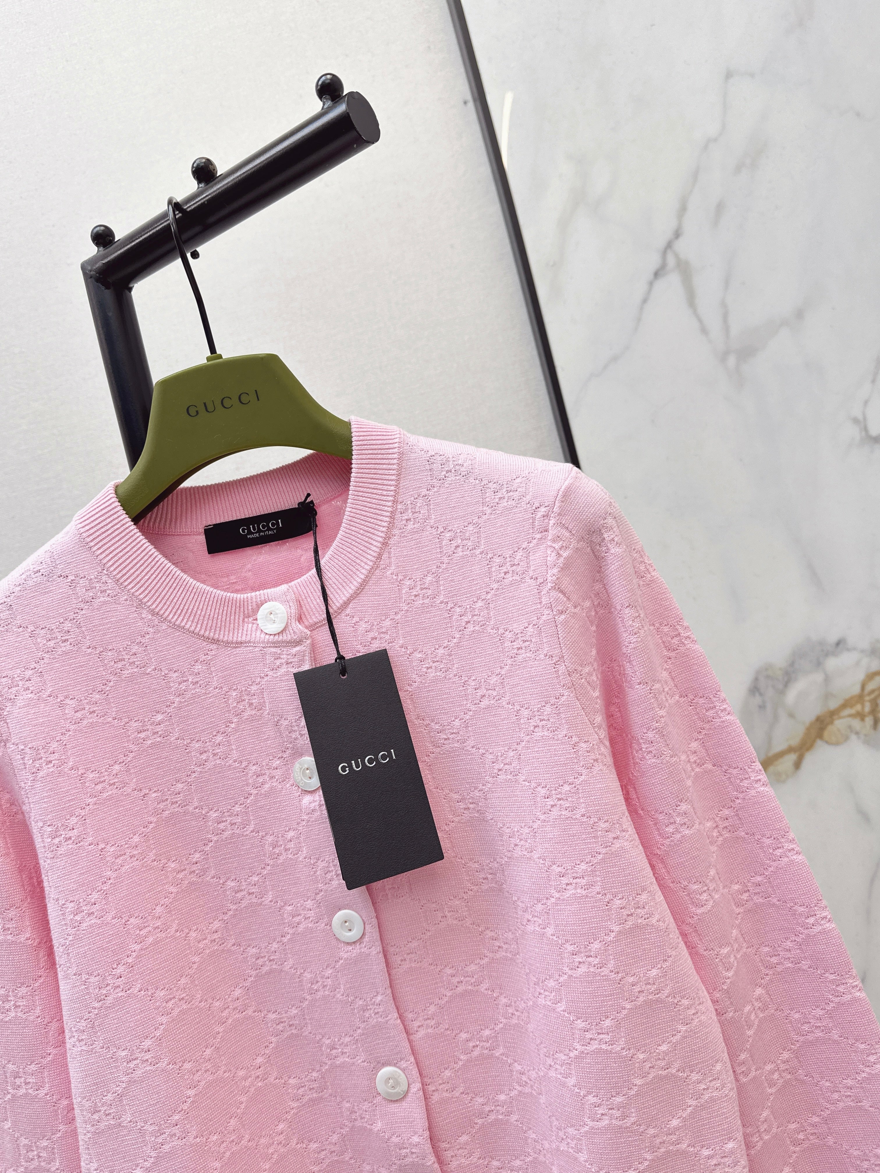 Gucc 26ss jacquard knitted cardigan