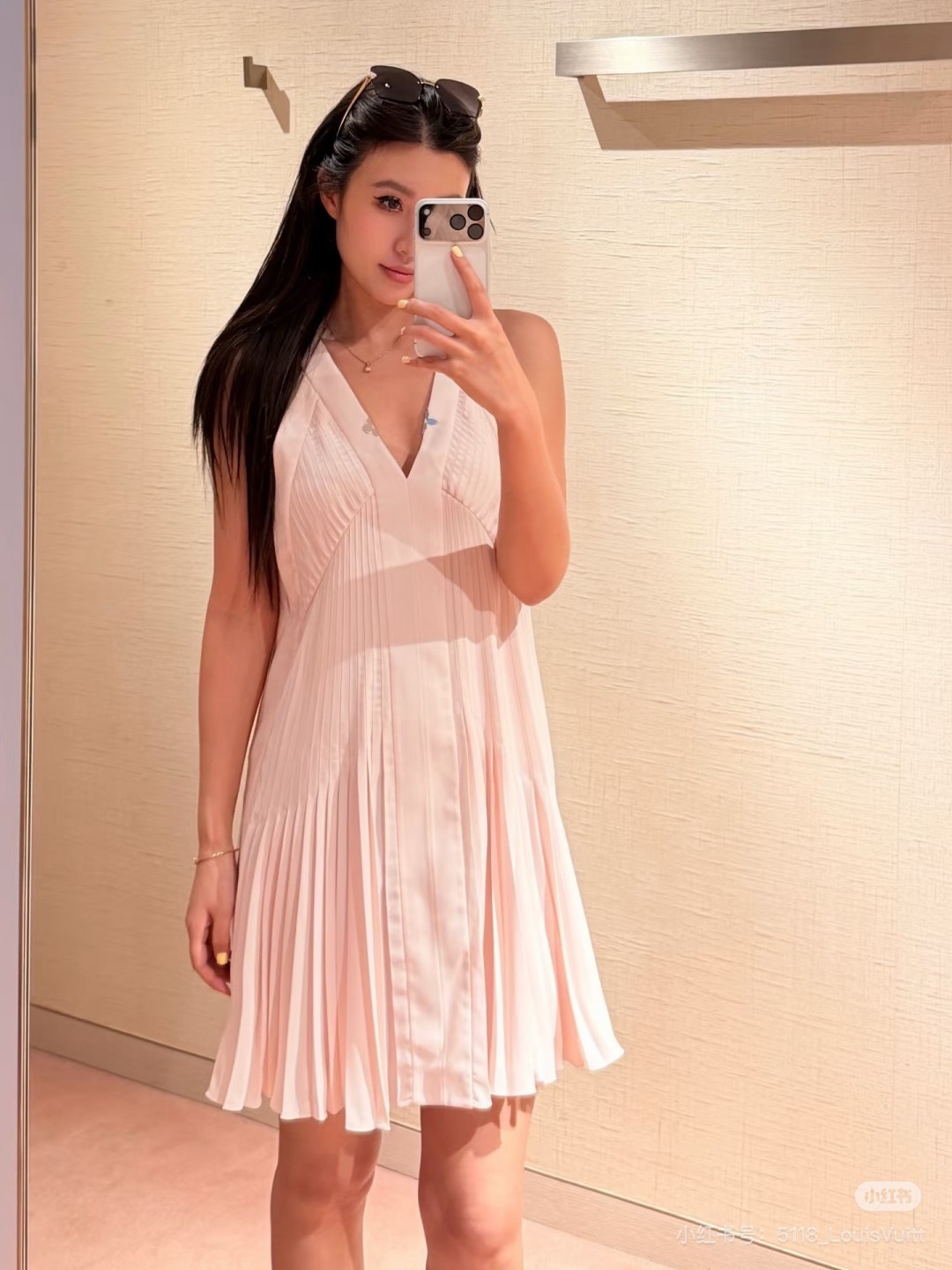 Loui 26ss pleated vest dress