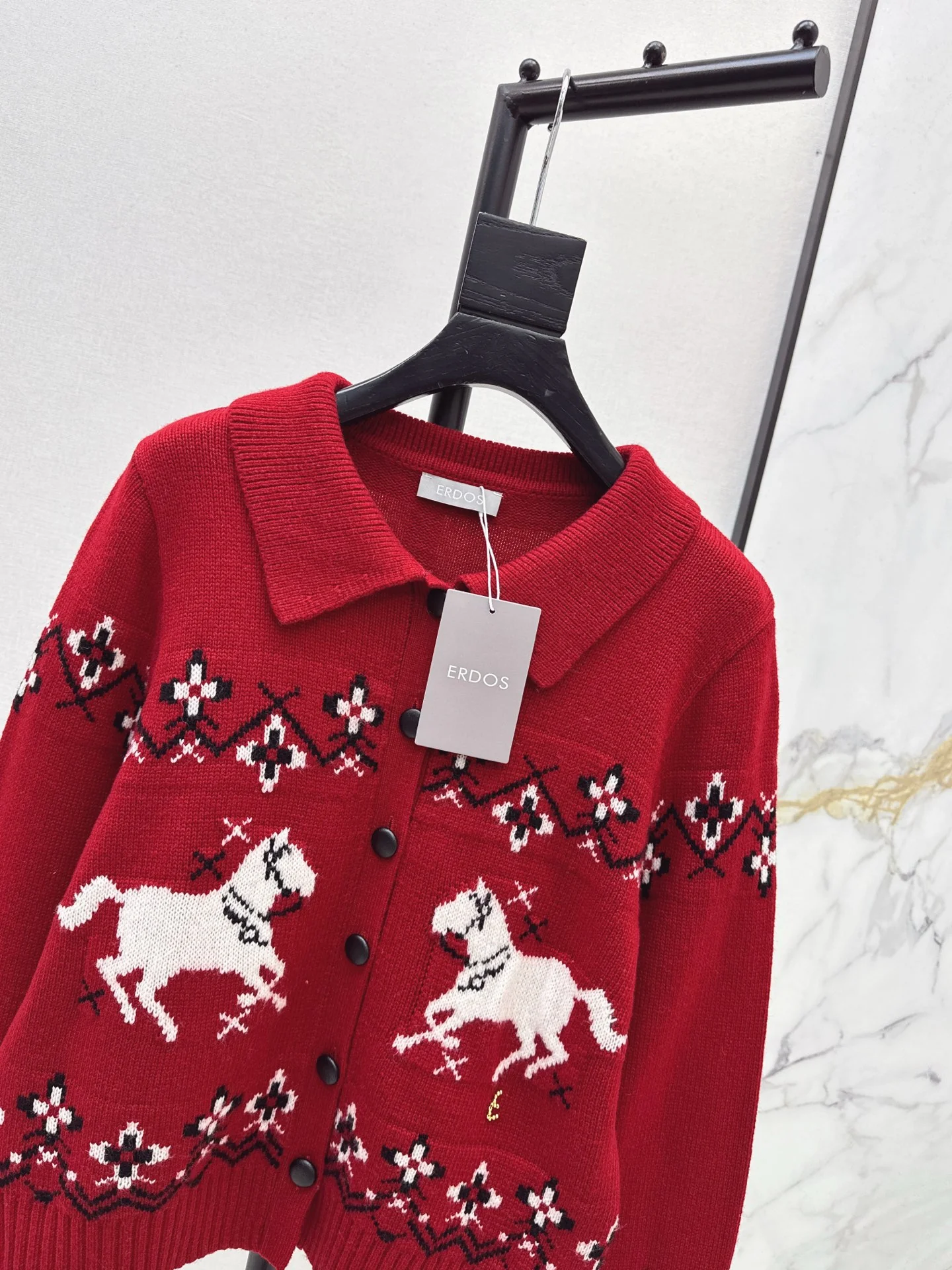 Erdo 26ss fair isle cardigan