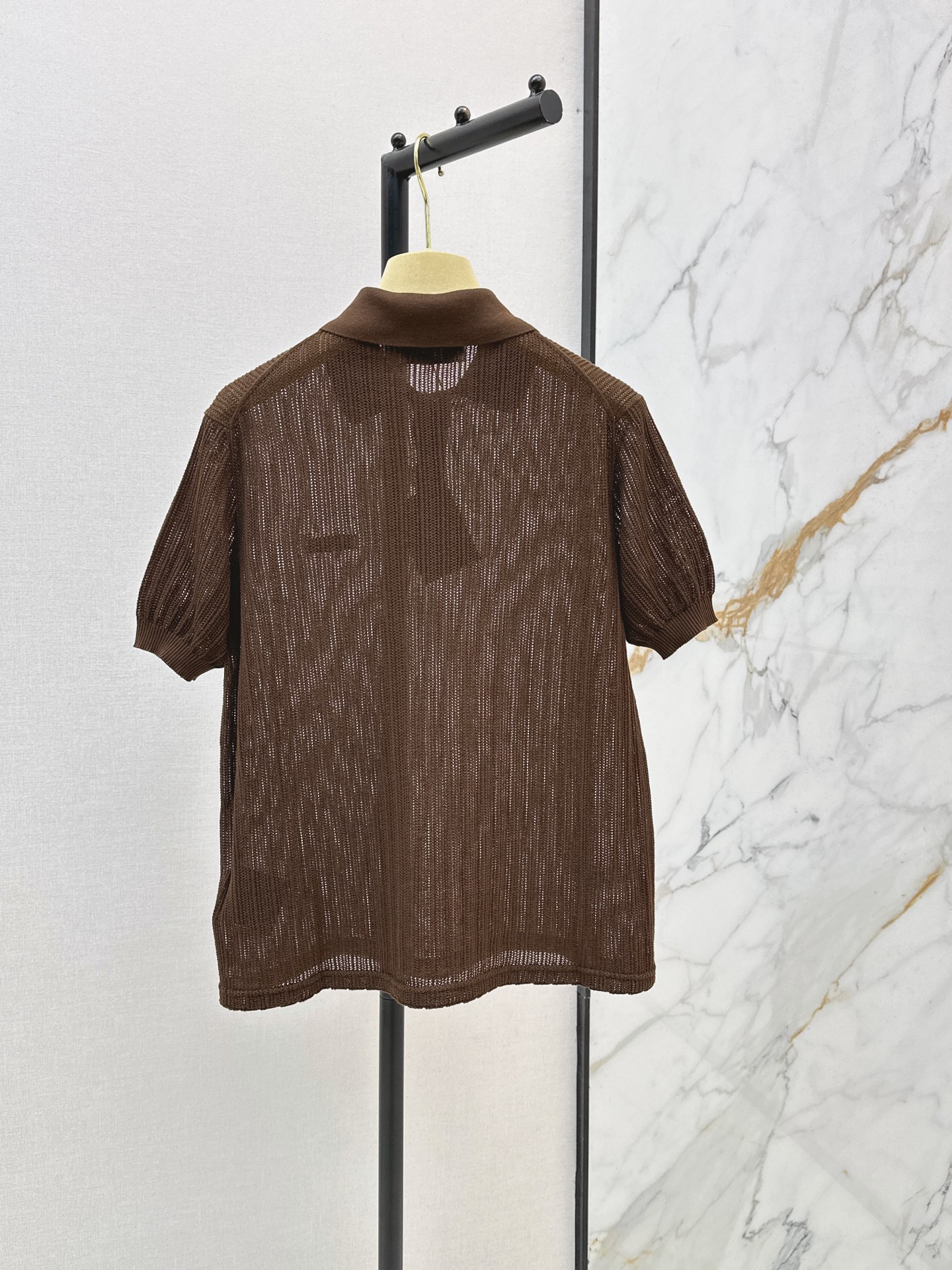 Miu 26ss hollow knit polo
