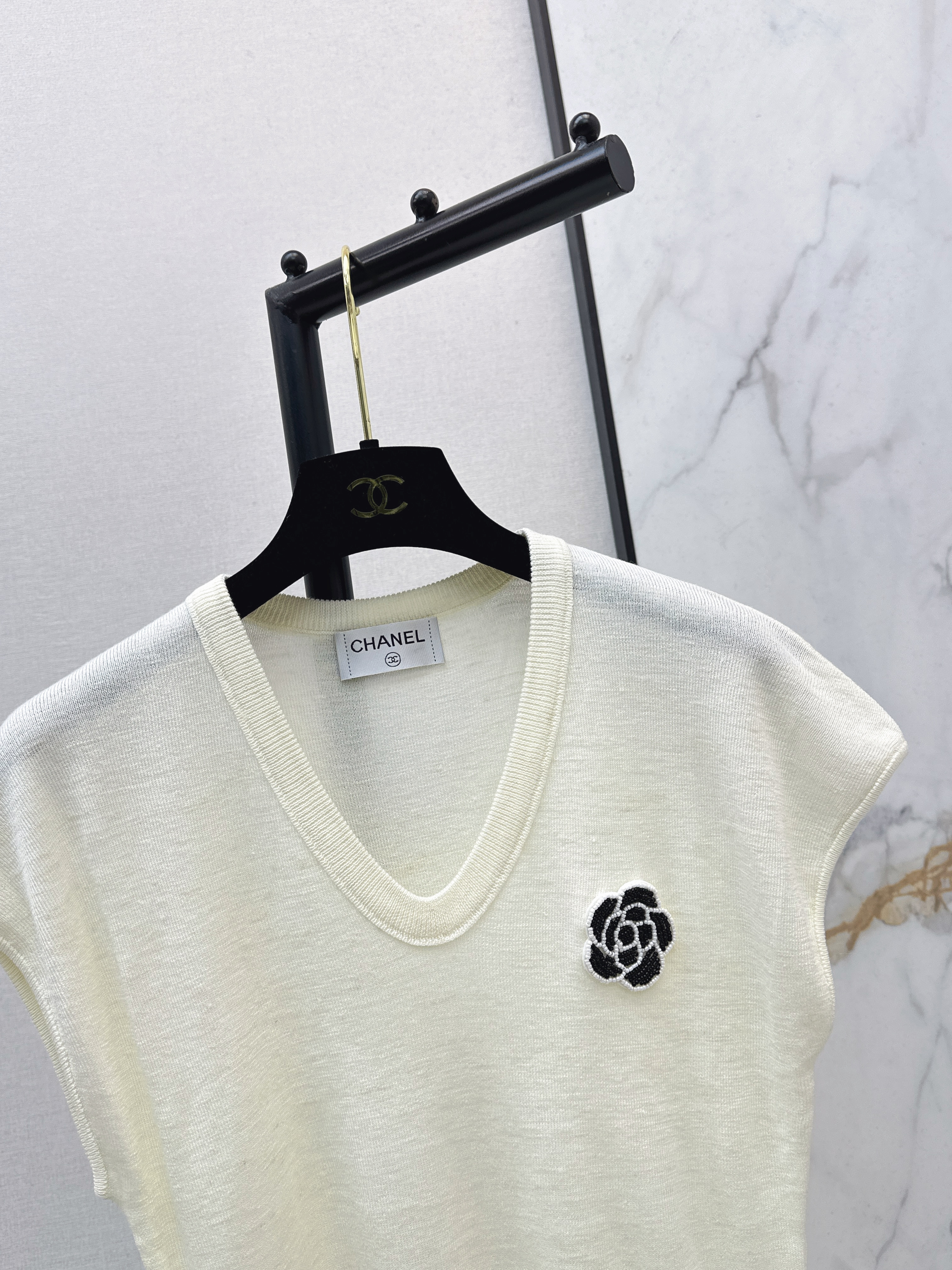 Chan 26ss 3d flower t-shirt