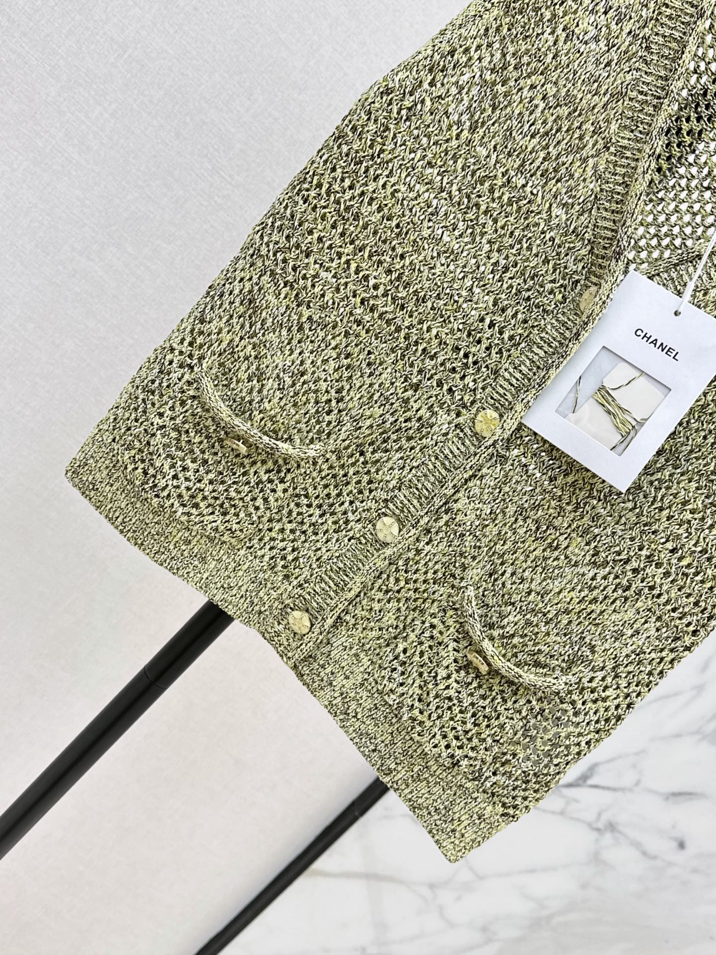 Chan 26ss hollow knit vest