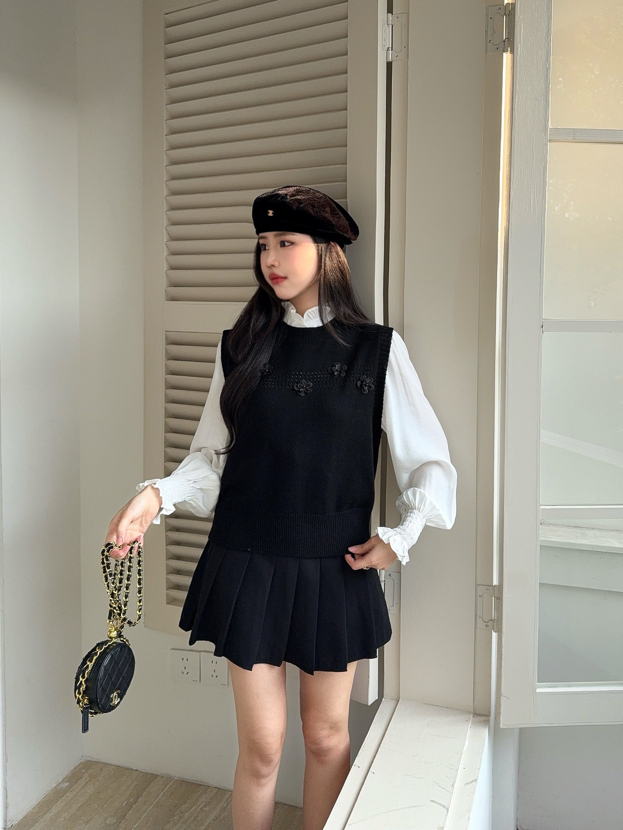 Chan 26ss elegant shirts knit vest