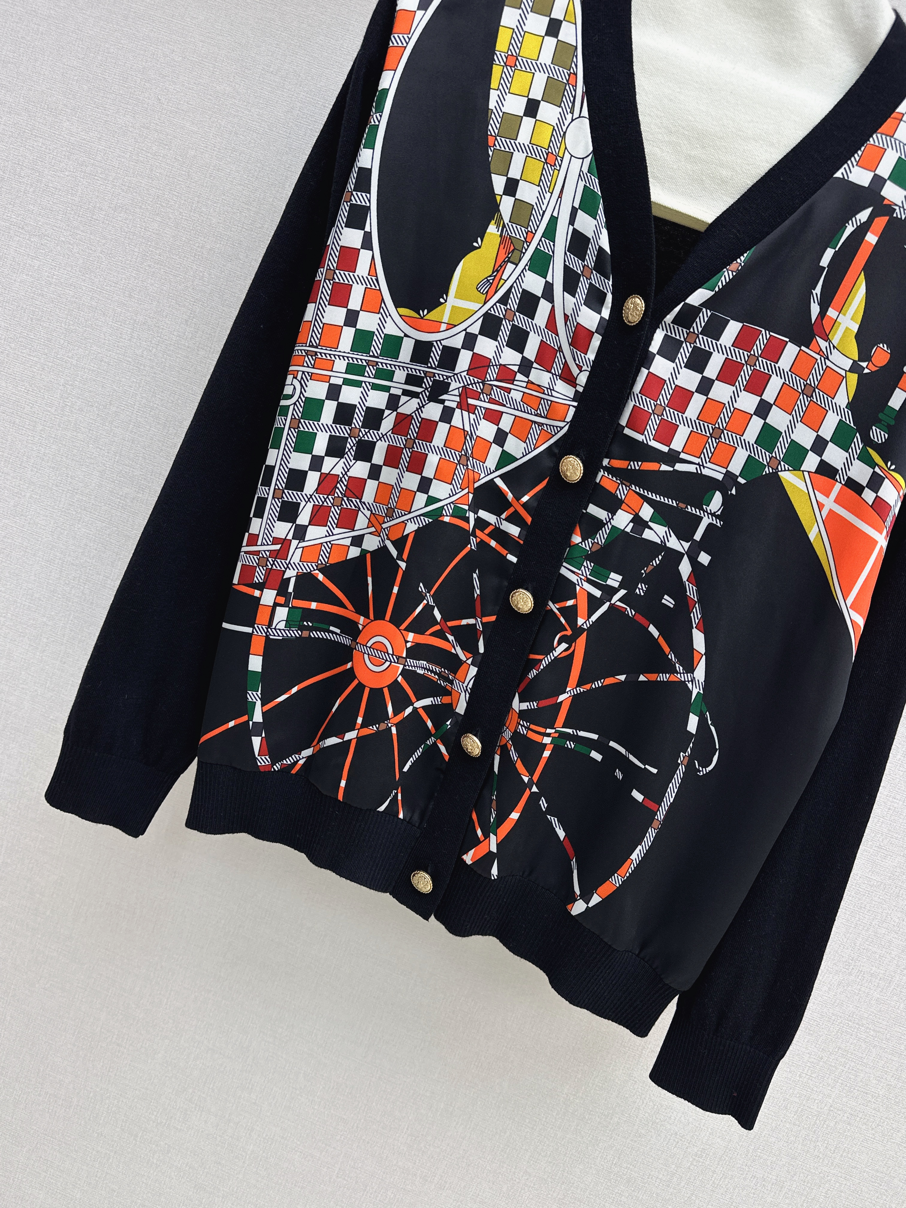 Herm 26ss print knit cardigan