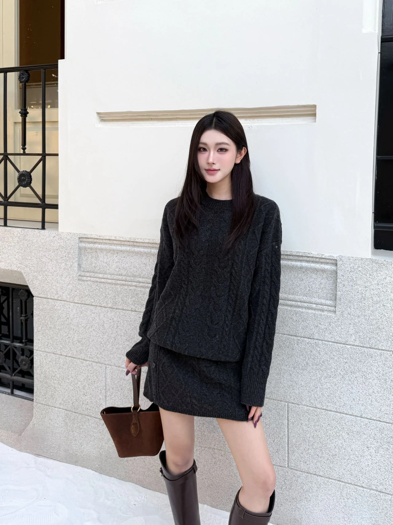Max 26ss outfit sets sweater skirts
