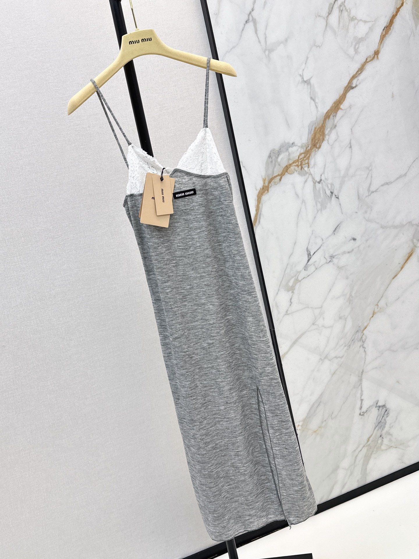 Miu 26ss lave knit slip dress