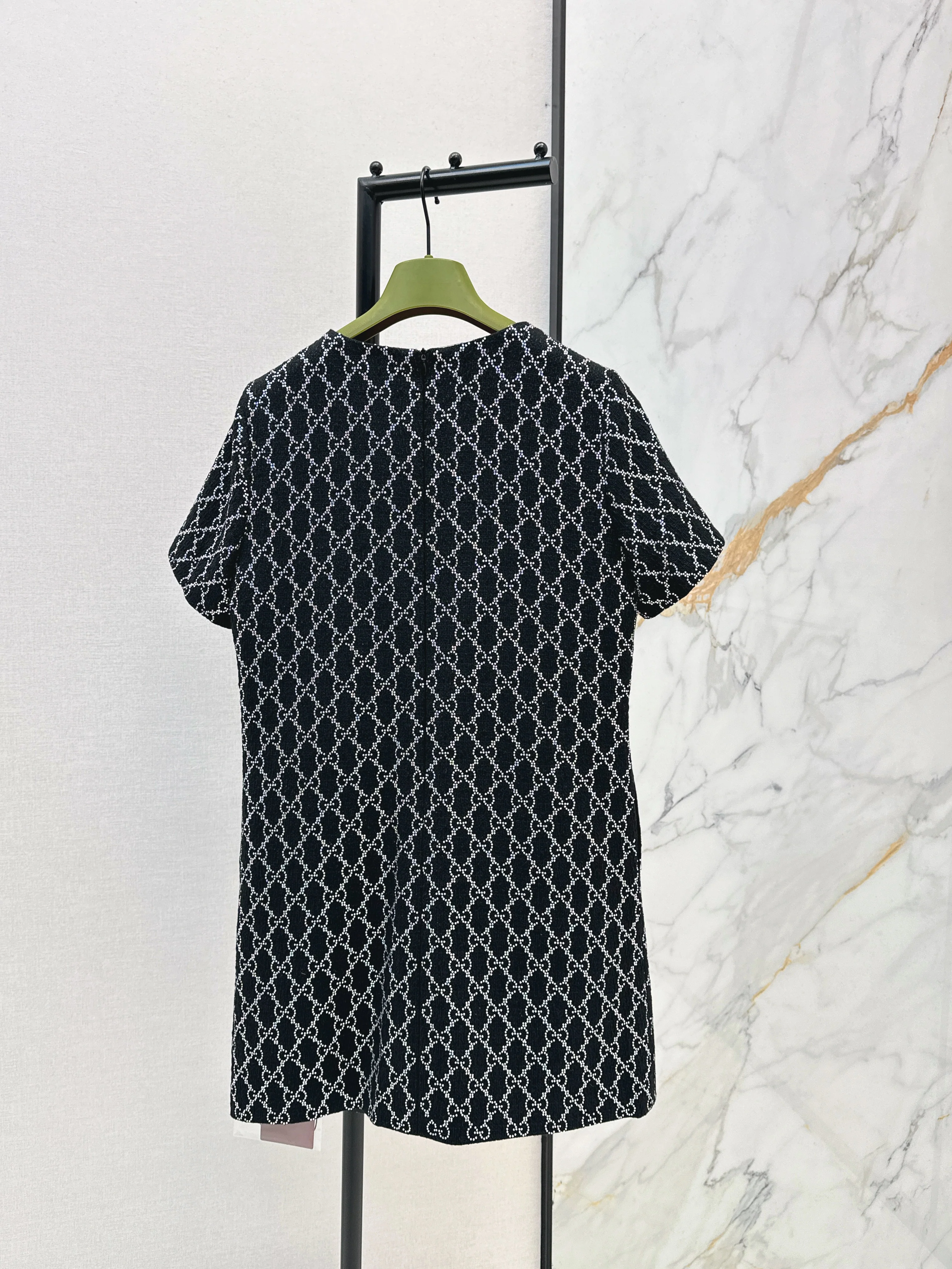 Gucc 26ss rhinestone dress