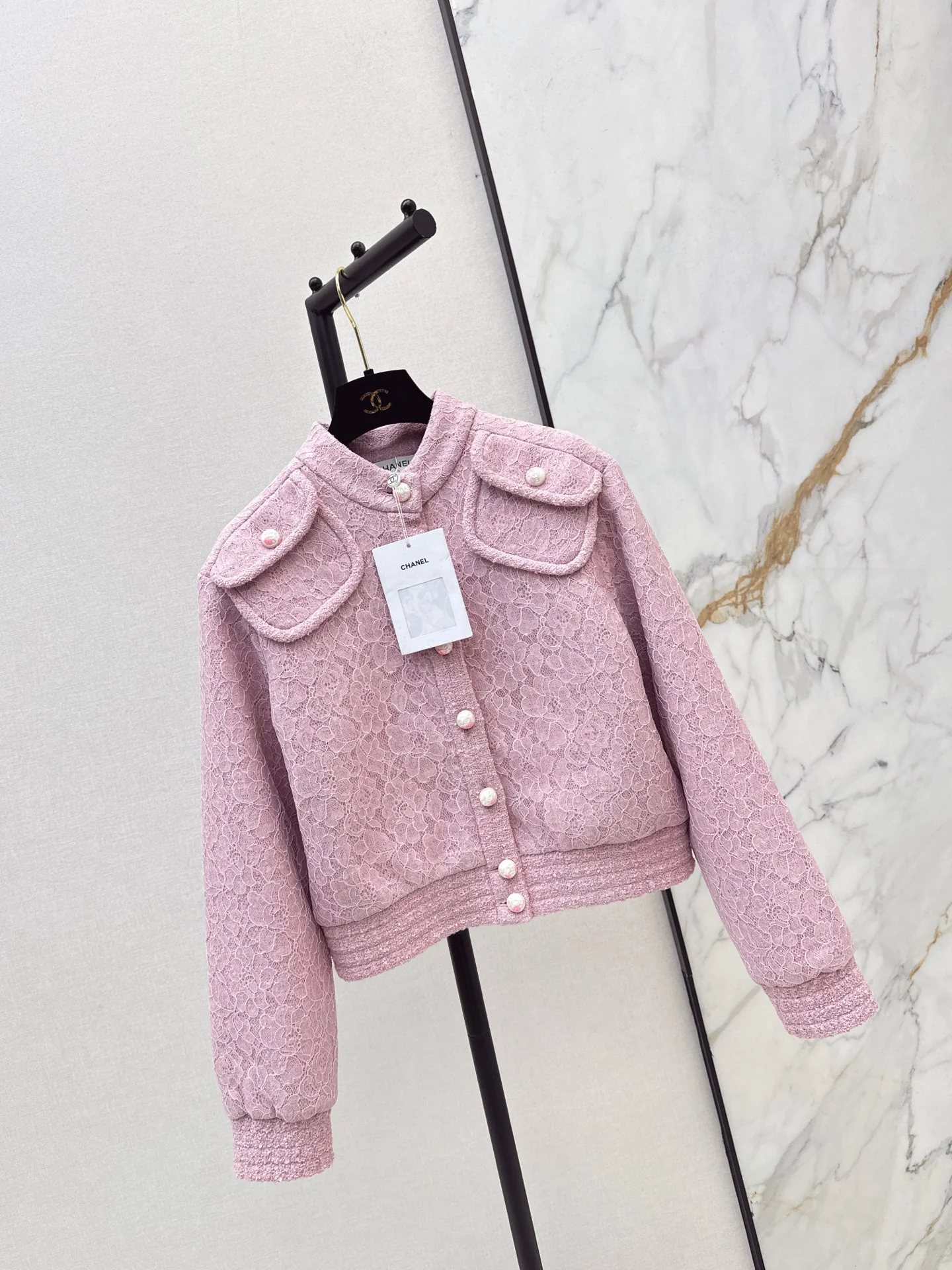 Chan 25fw lace tweed woven jacket