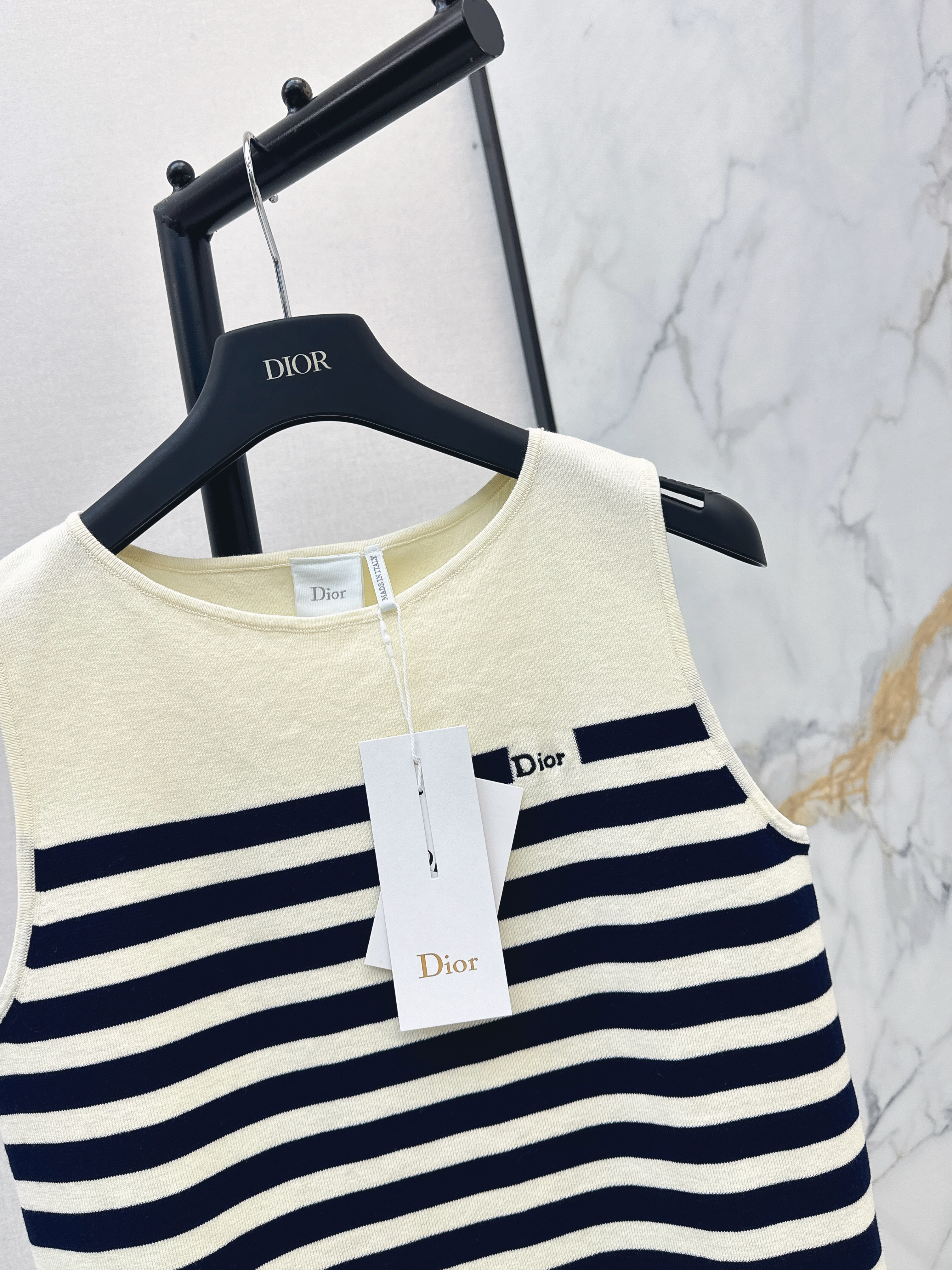 CD 26ss stripe sleeveless knitwear