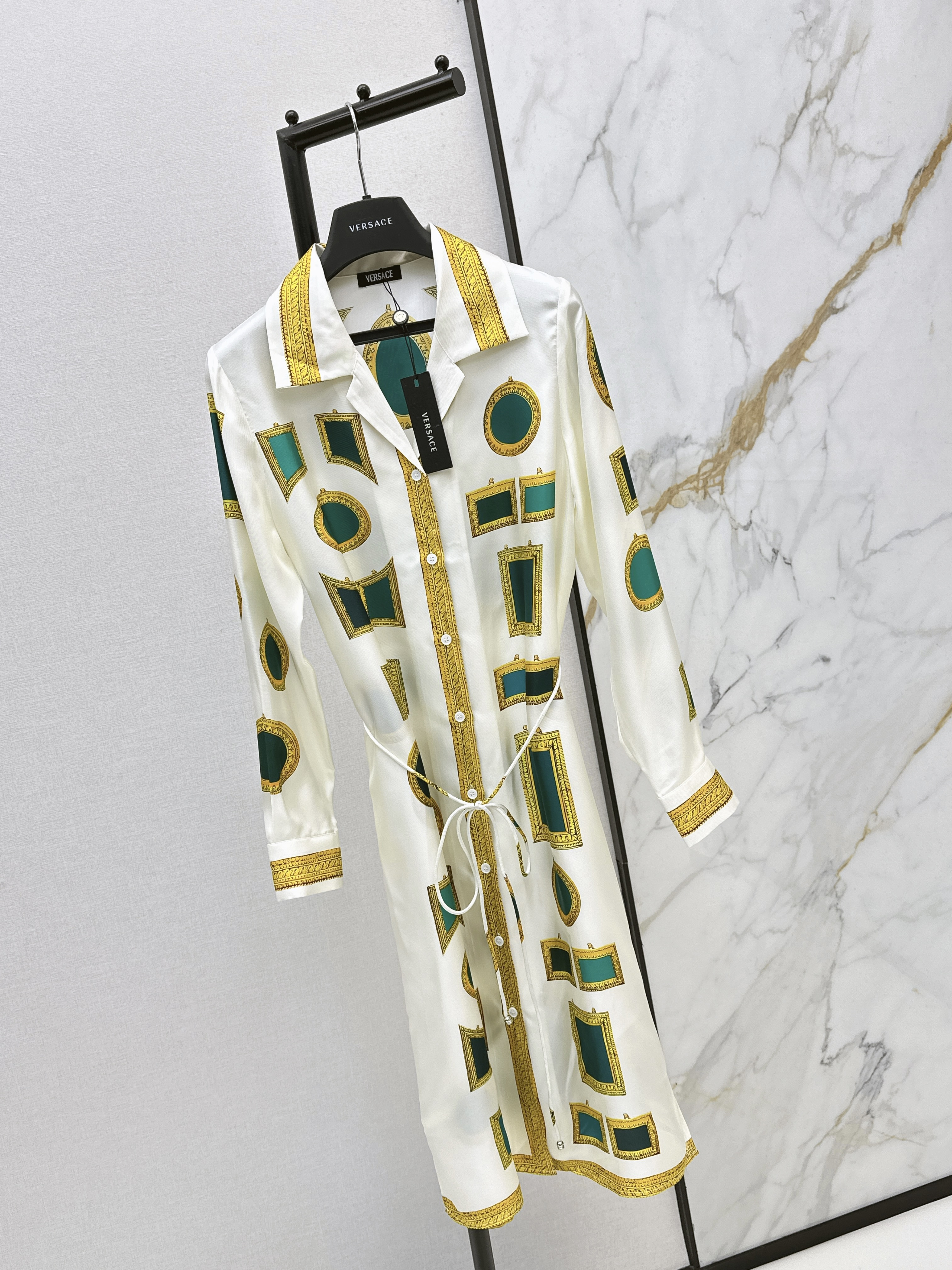 Ver 26ss silk print dress