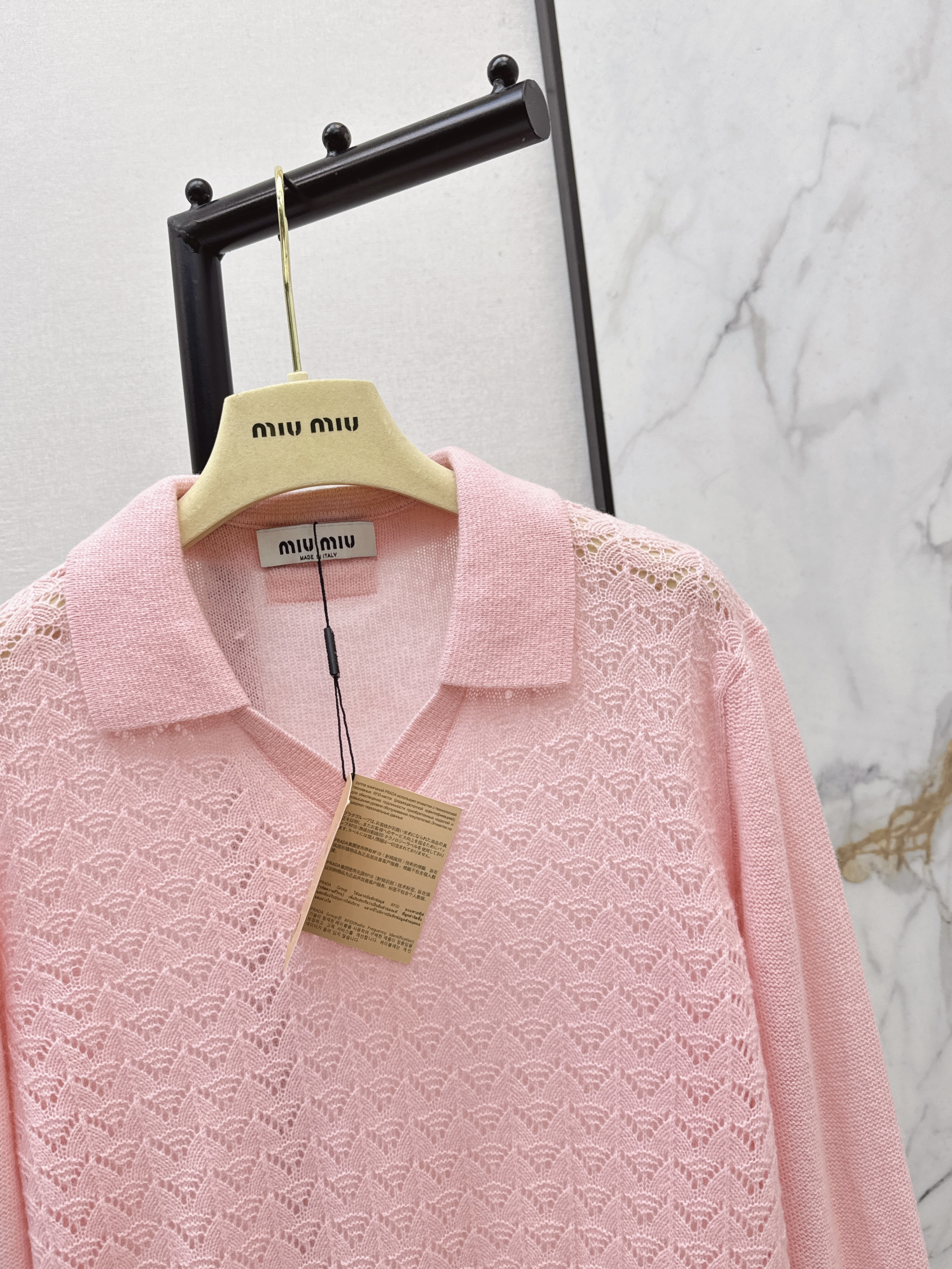 Miu 26ss hollow knitwear