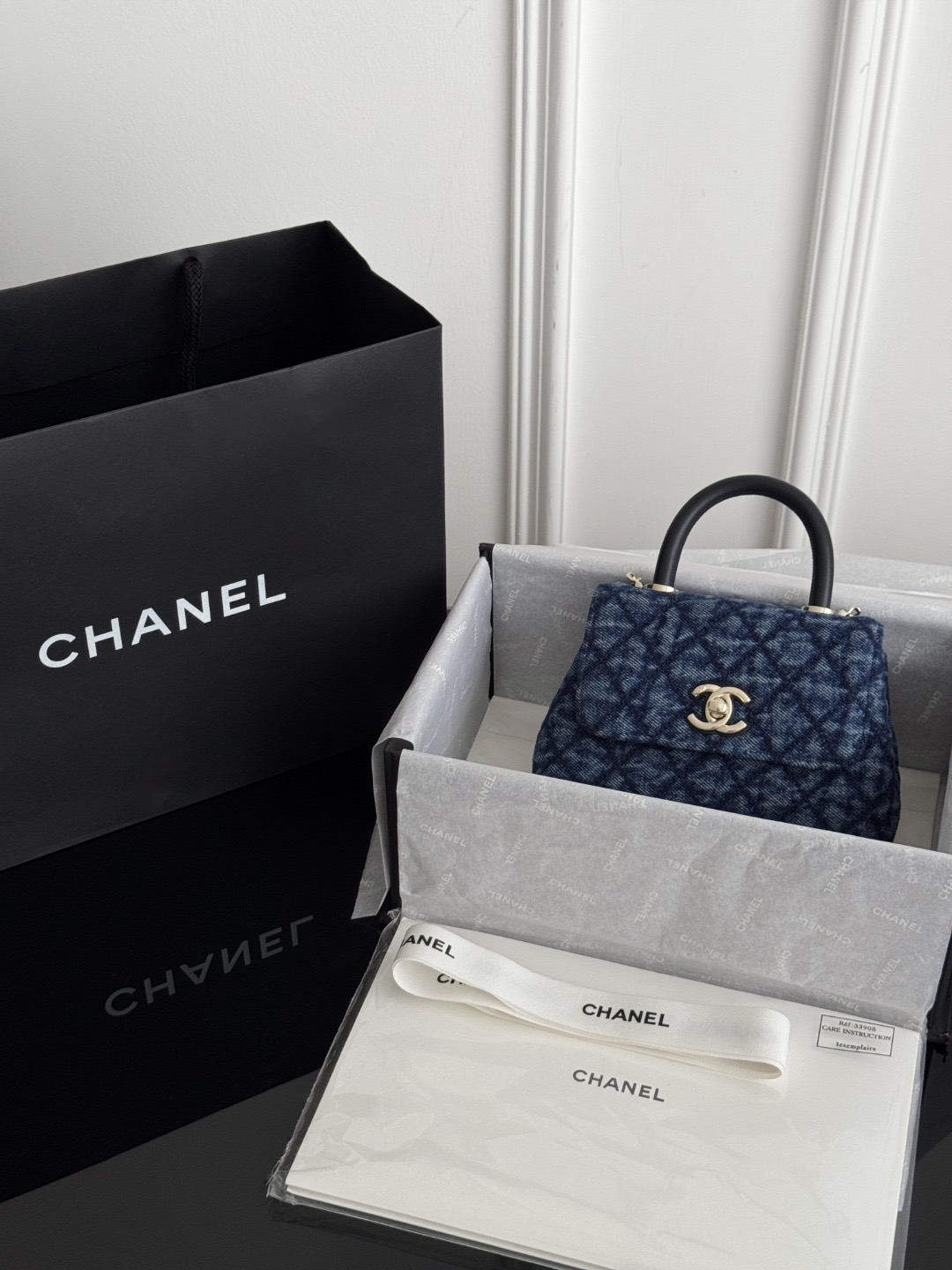 Chan 26P denim mini coco handle