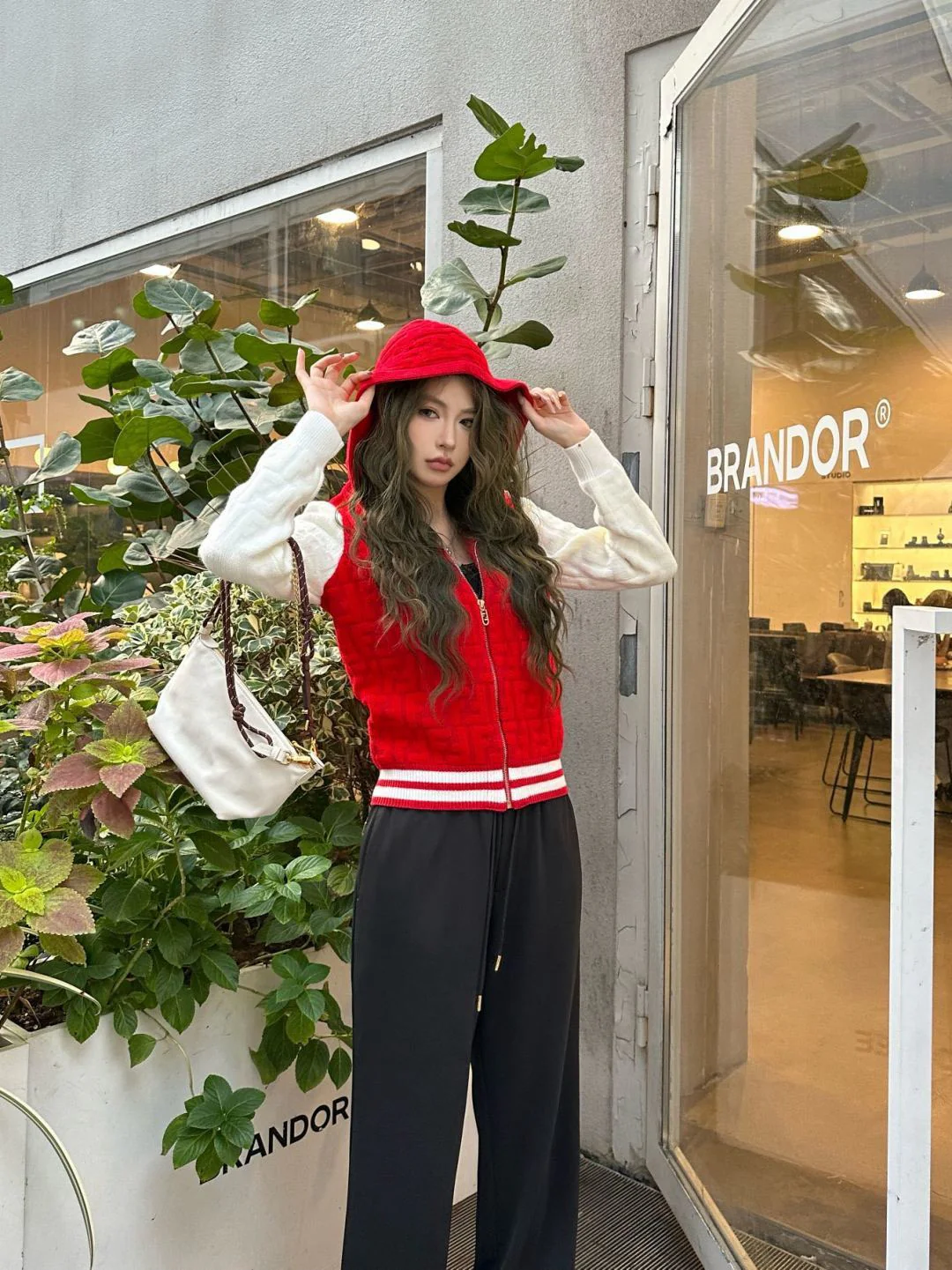 Fend 25fw hooded cardigan