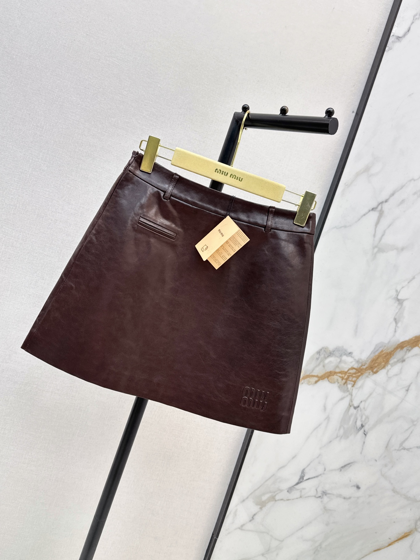 Miu 26ss leather skirt