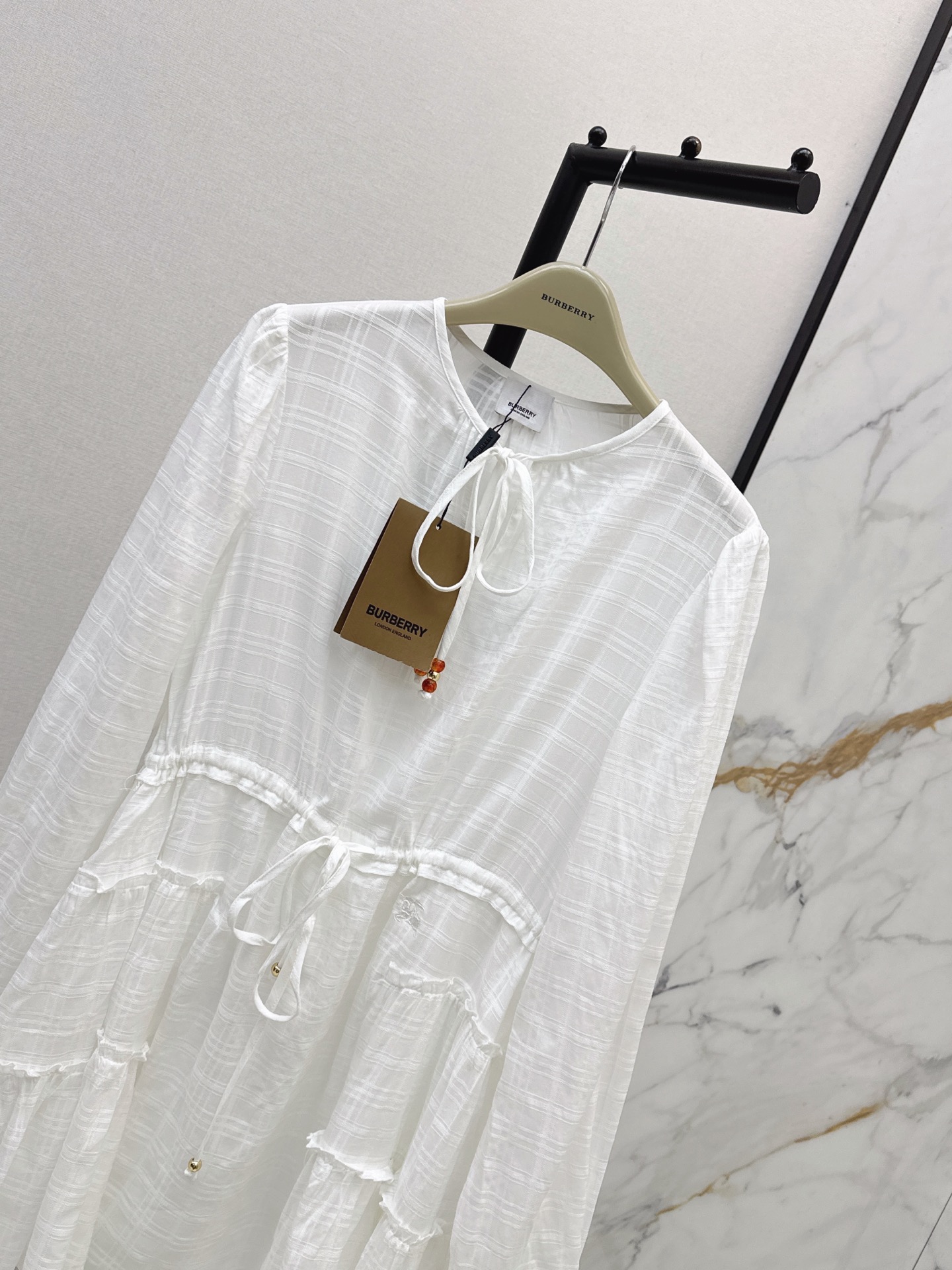 Bur 26ss check drawstring dress