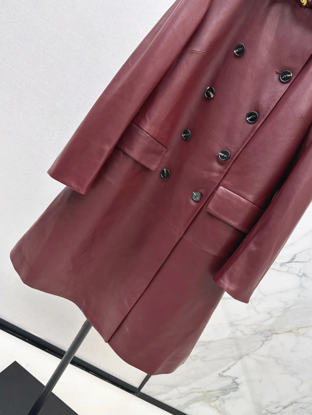 Guc 25fw leather trench coat